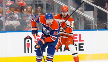 Troy Terry’s pair of goals puts Anaheim Ducks ahead of Edmonton Oilers through two in Game 1