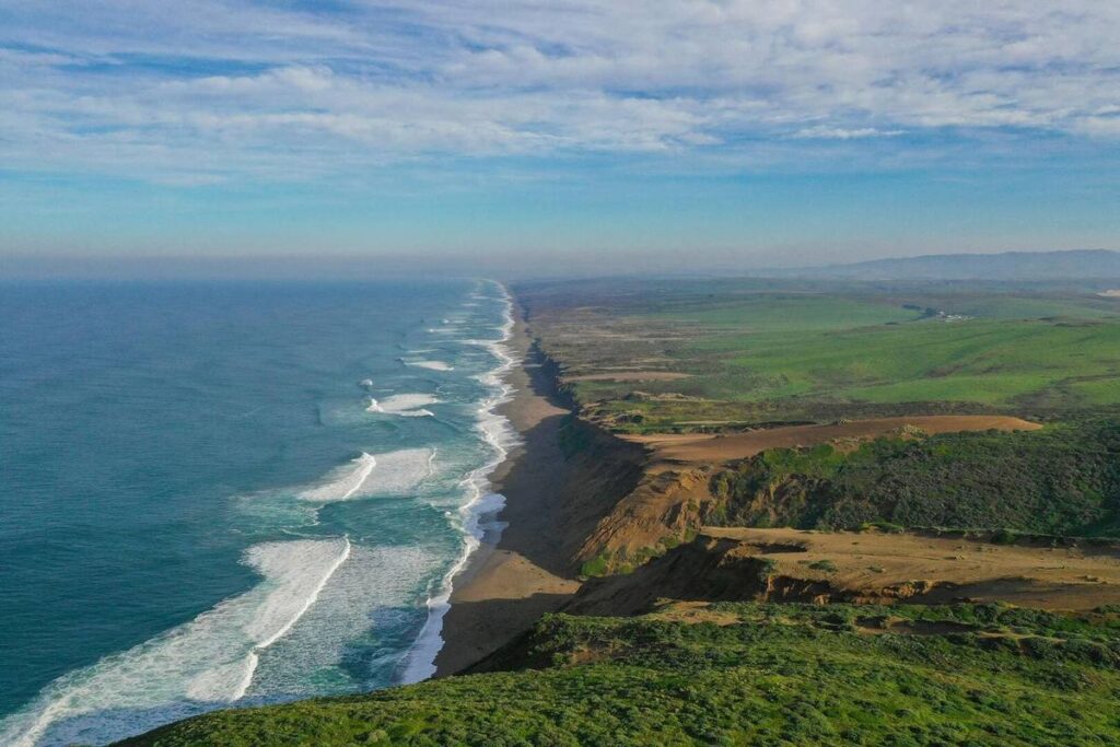 View over coastline in Point Reyes