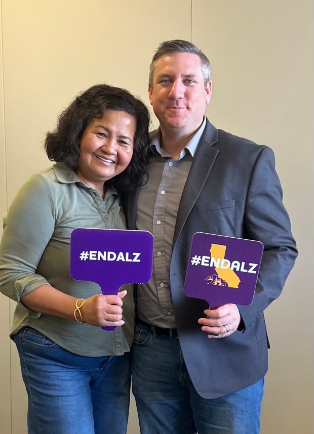 Elizabeth Santos had an opportunity to discuss the bills directly with Assemblyman Chris Rogers. She was encouraged by their conversation and hopes he will support all the legislation. (Contributed)