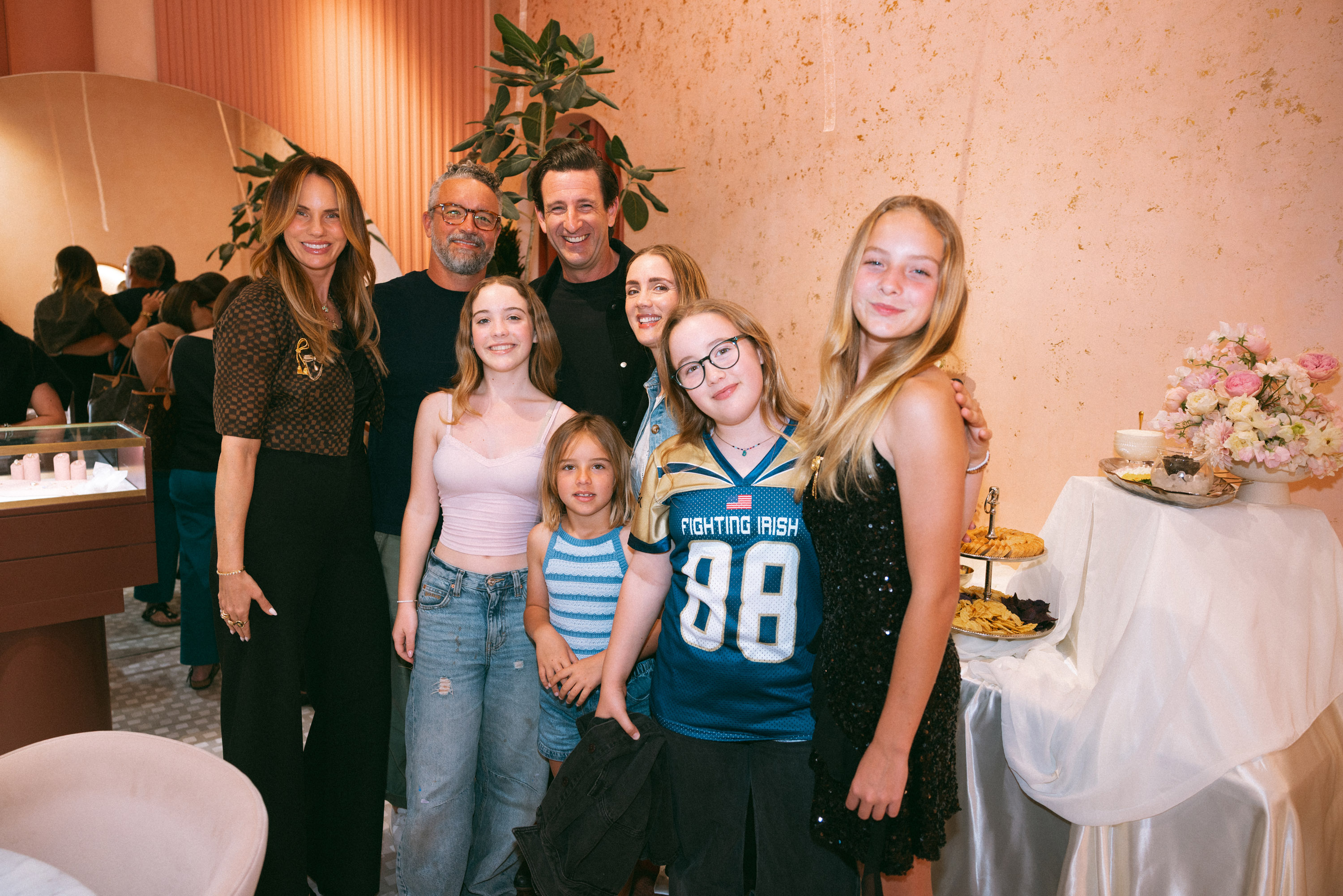 The Sassones with their daughter and family friends at the...