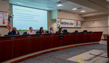 Sacramento City Unified School District board members during the meeting on Feb. 12, 2026. Photo by Denis Akbari.
