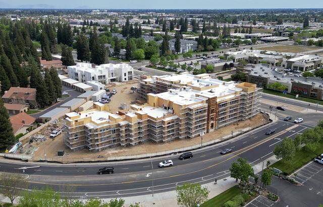 The Hubert at Audubon Court are new luxury apartments being built at the northeast corner of Nees Avenue and Audubon Drive. Photographed Wednesday, April 1, 2026 in Fresno.