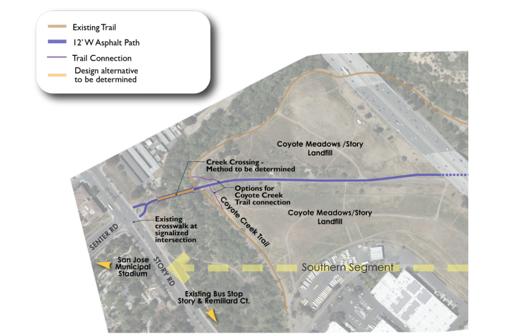 A map of a proposed trail route.