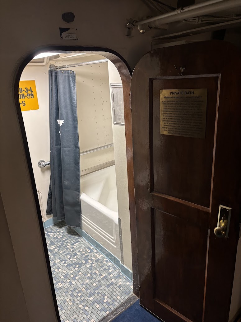 The bathtub aboard the USS Iowa that was installed for...