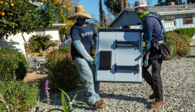 A lithium-ion battery is installed at a home in Granada Hills, Calif. Credit: Mel Melcon/Los Angeles Times via Getty Images