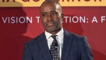 LOS ANGELES, CA - JANUARY 17: Gubernatorial candidate Tony Thurmond, California State Superintendent of Public Instruction, at the California Governor Candidate Forum presented by Empowerment Congress at the California Science Center in Los Angeles, CA on Saturday, Jan. 17, 2026. (Myung J. Chun / Los Angeles Times via Getty Images)
