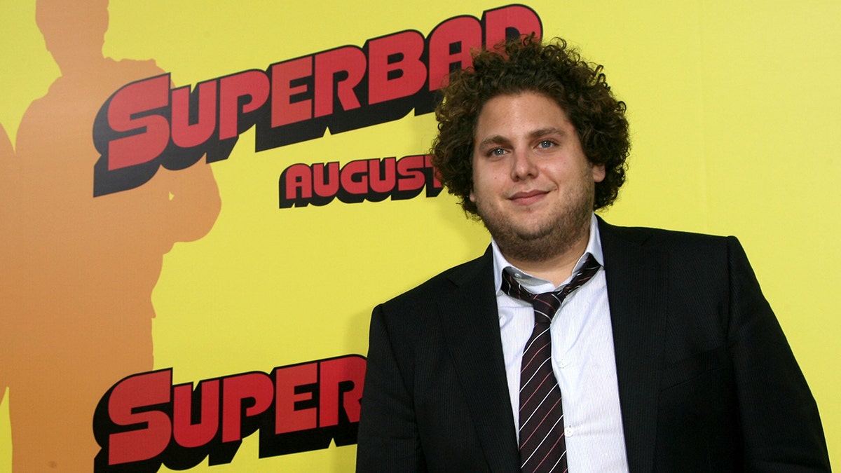 Actor Jonah Hill arriving at the Superbad premiere at Grauman's Chinese Theatre in Hollywood