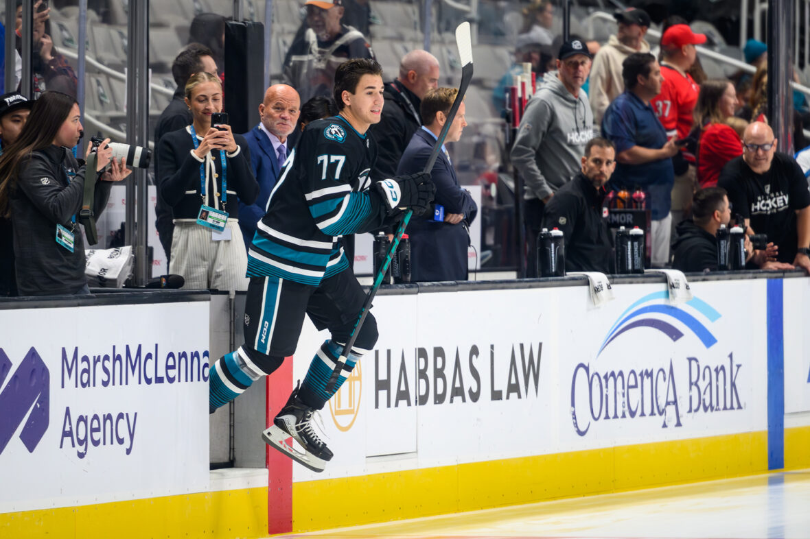 San Jose Sharks forward Michael Misa