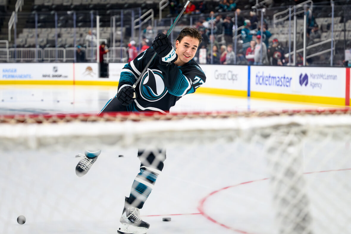 San Jose Sharks forward Michael Misa