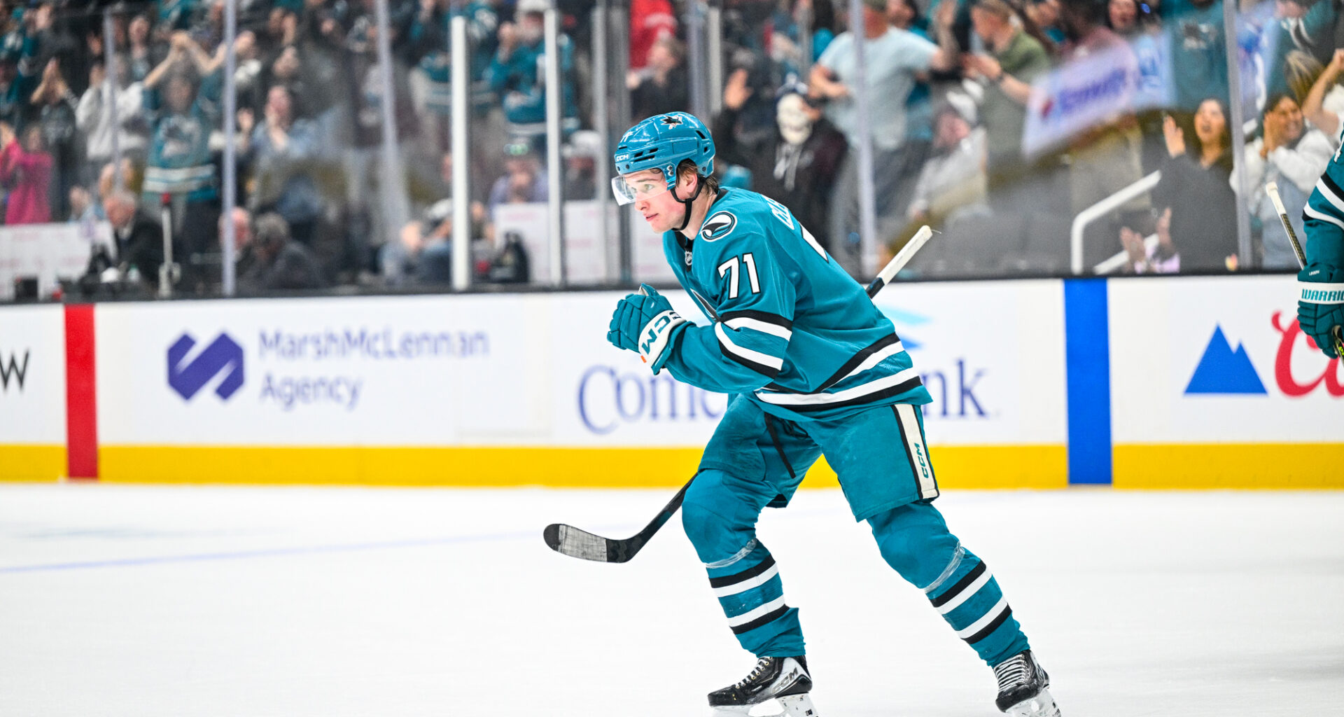 Sharks Managing Celebrini; Dellandrea In For Gaudette v. Blackhawks