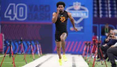 Ole Miss wide receiver De'Zhaun Stribling ran the 40-yard dash at the NFL scouting combine in Indianapolis, ind., on Feb. 28.