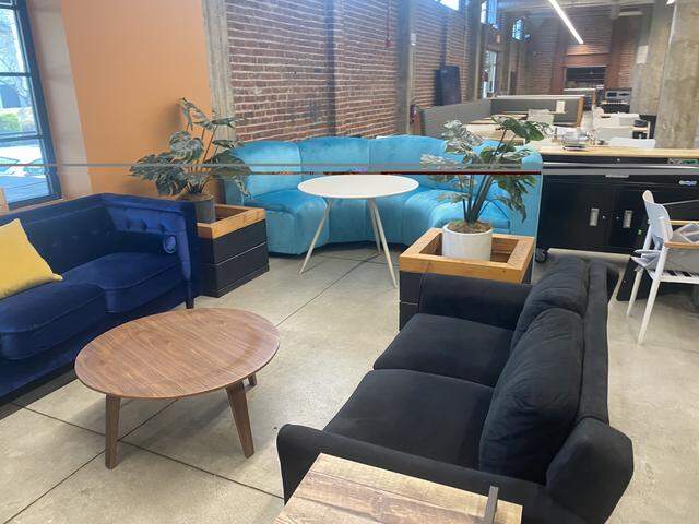 Seating for the bakery and coffee shop inside the GrubPub