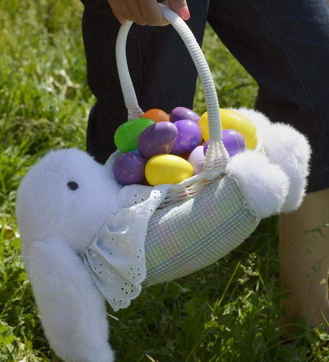 A bunny basket is filled with eggs the Neighborhood Church in Modesto. WalletHub ranked the top major cities to celebrate Easter.  