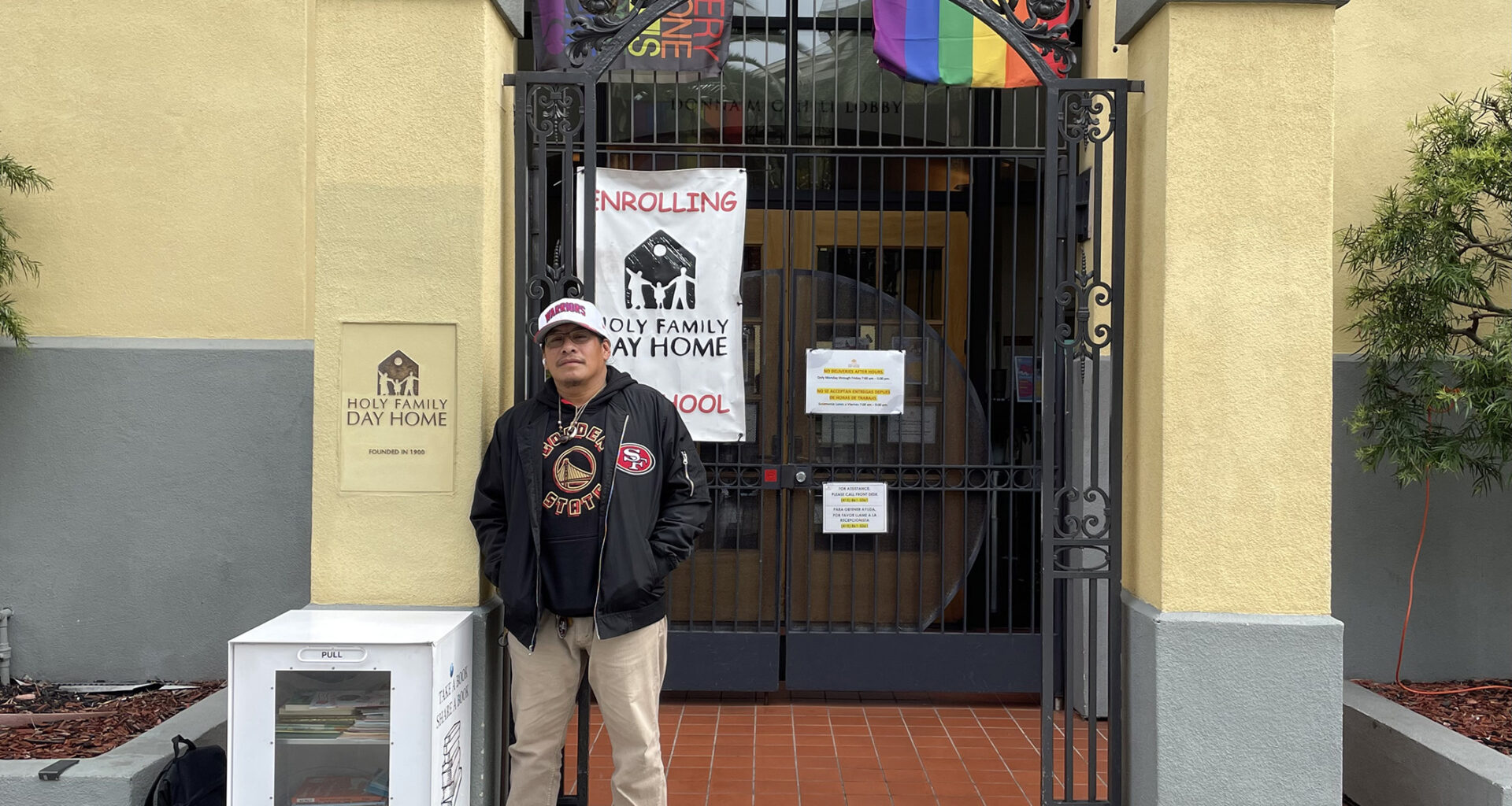 The security guard who greets everyone in Mission Dolores