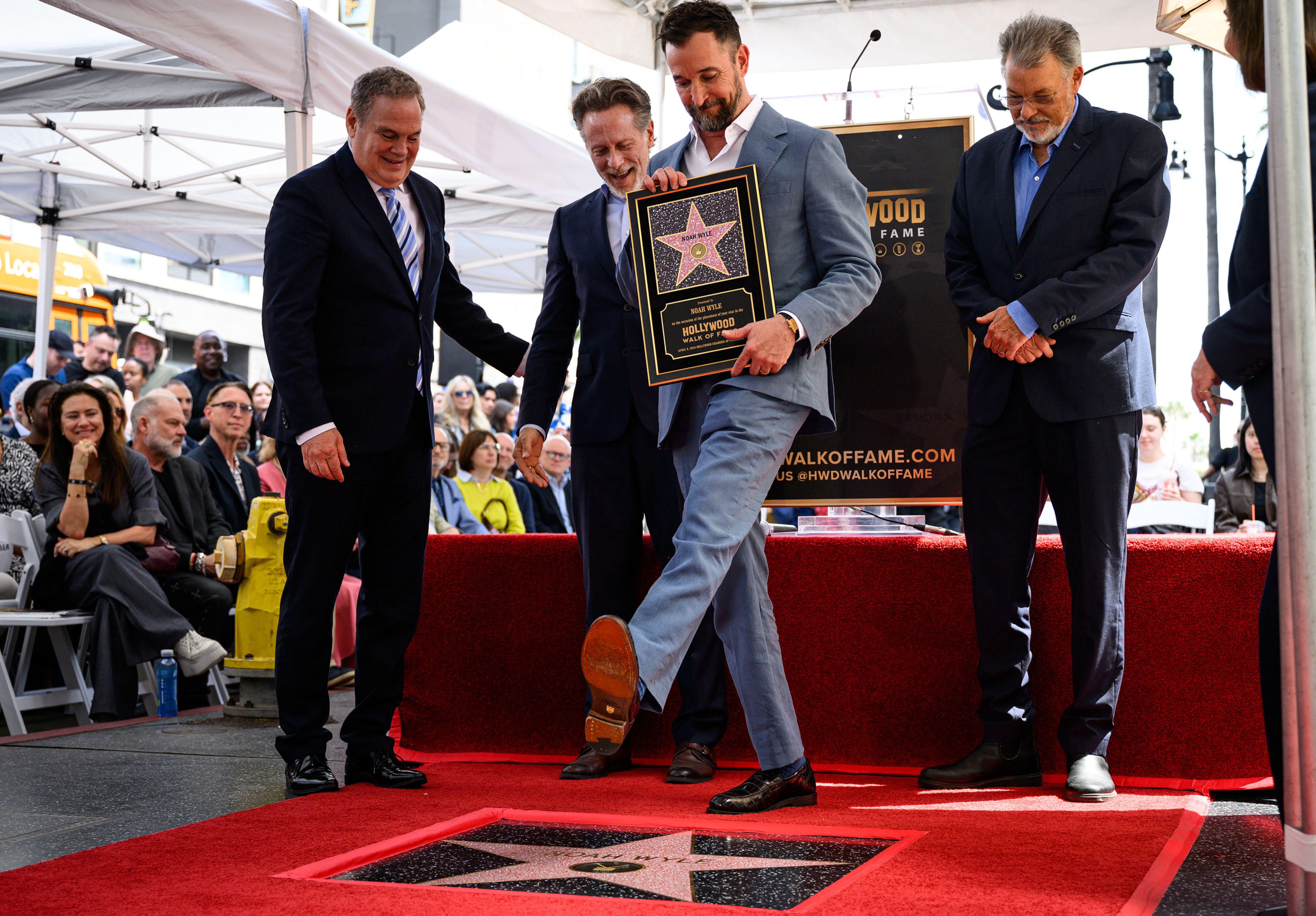 Noah Wyle becomes the first person to step over his...