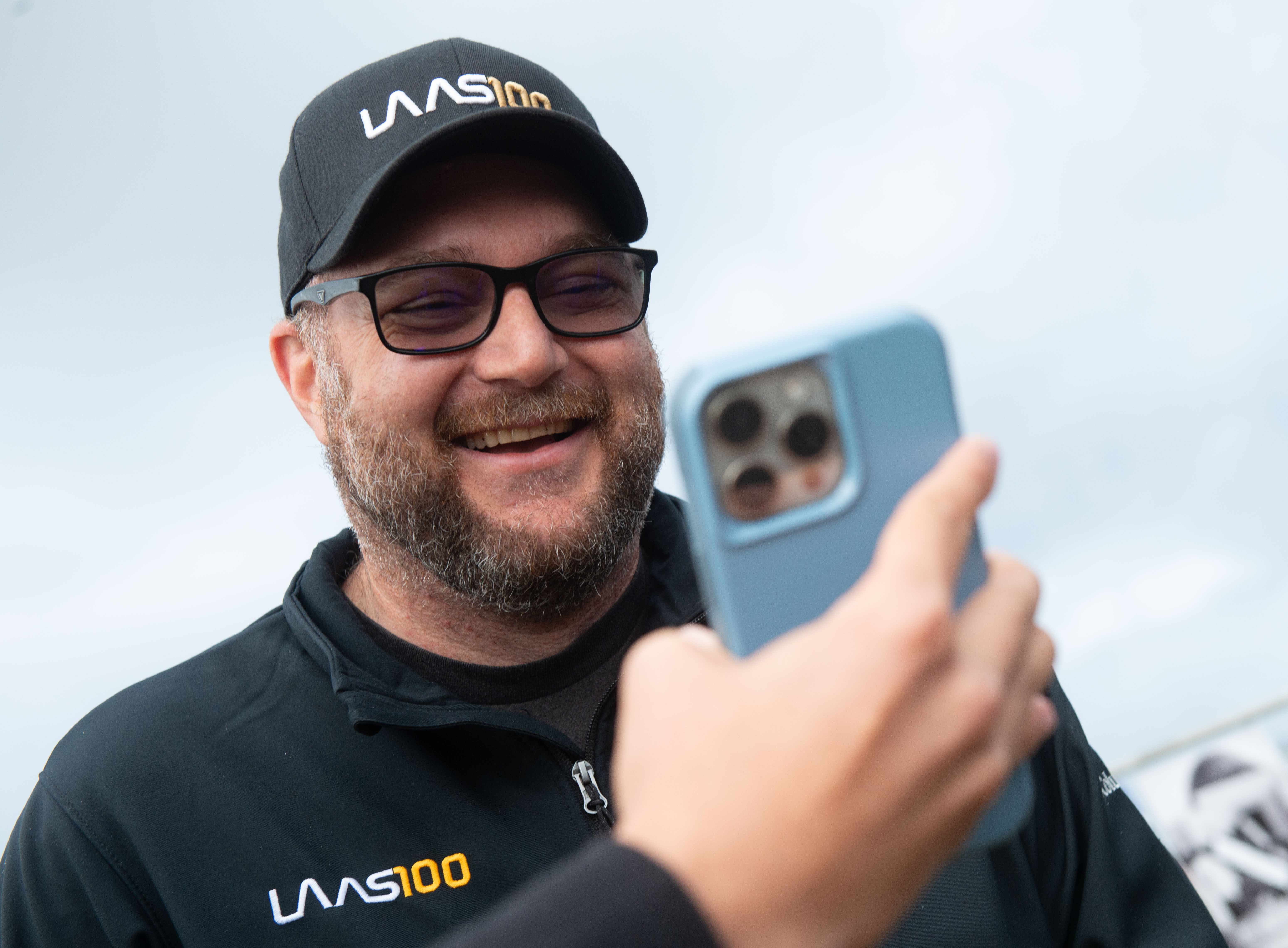 Los Angeles Astronomical Society President Keith Armstrong is surprised with...