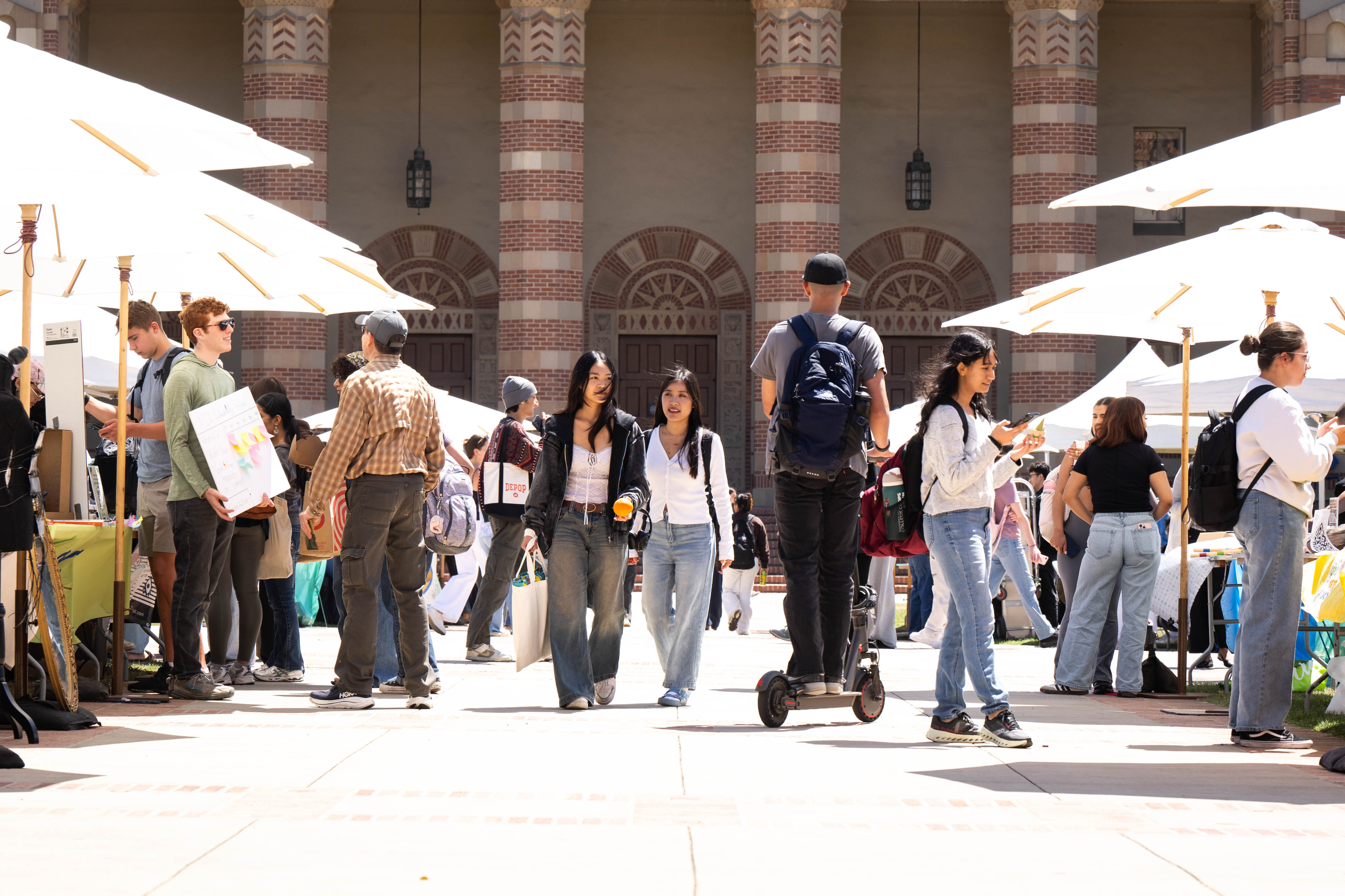 UCLA students attend Earth Day at UCLA in Los Angeles...