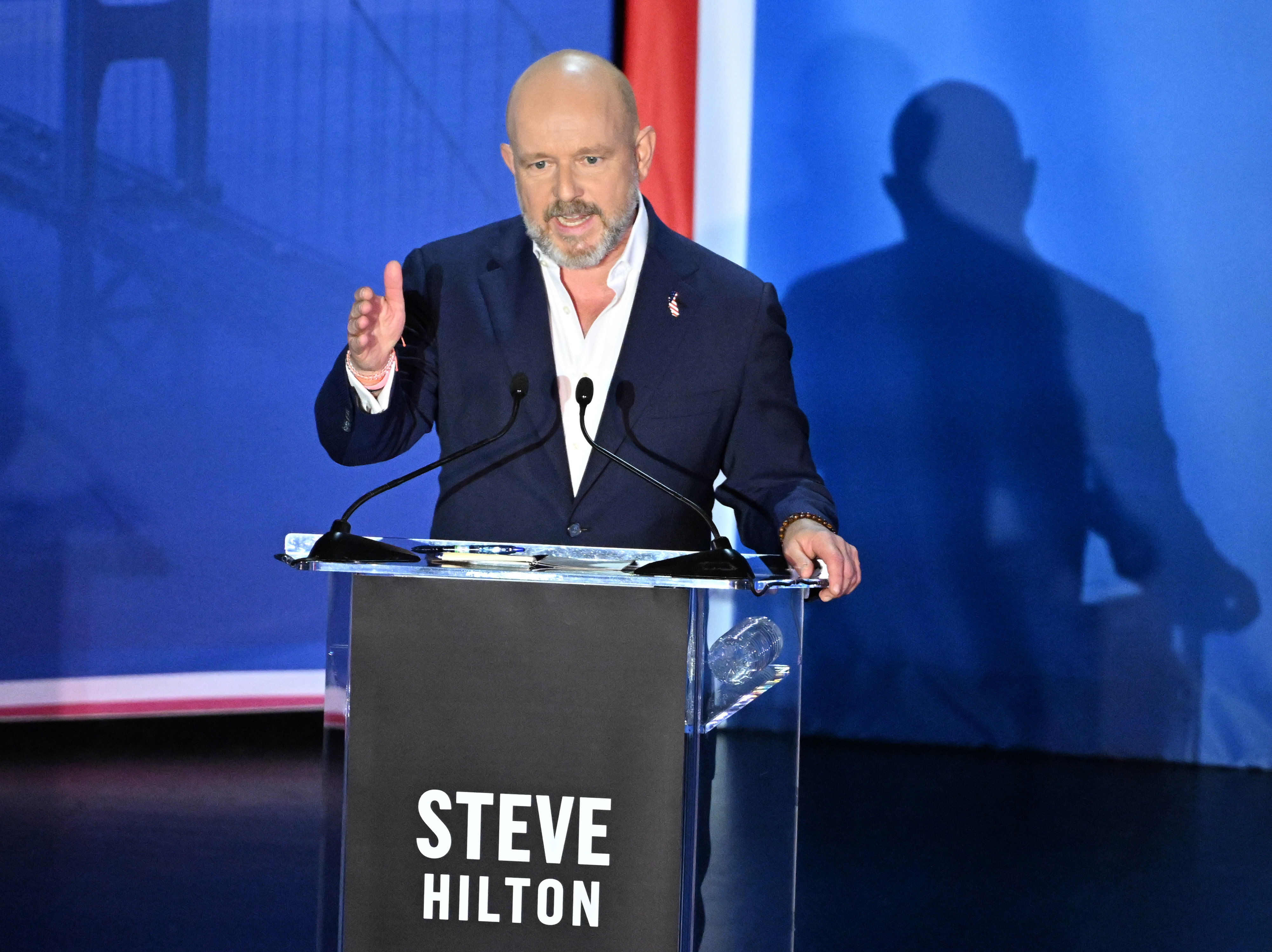 California gubernatorial candidate Steve Hilton speaks during a 2026 California...