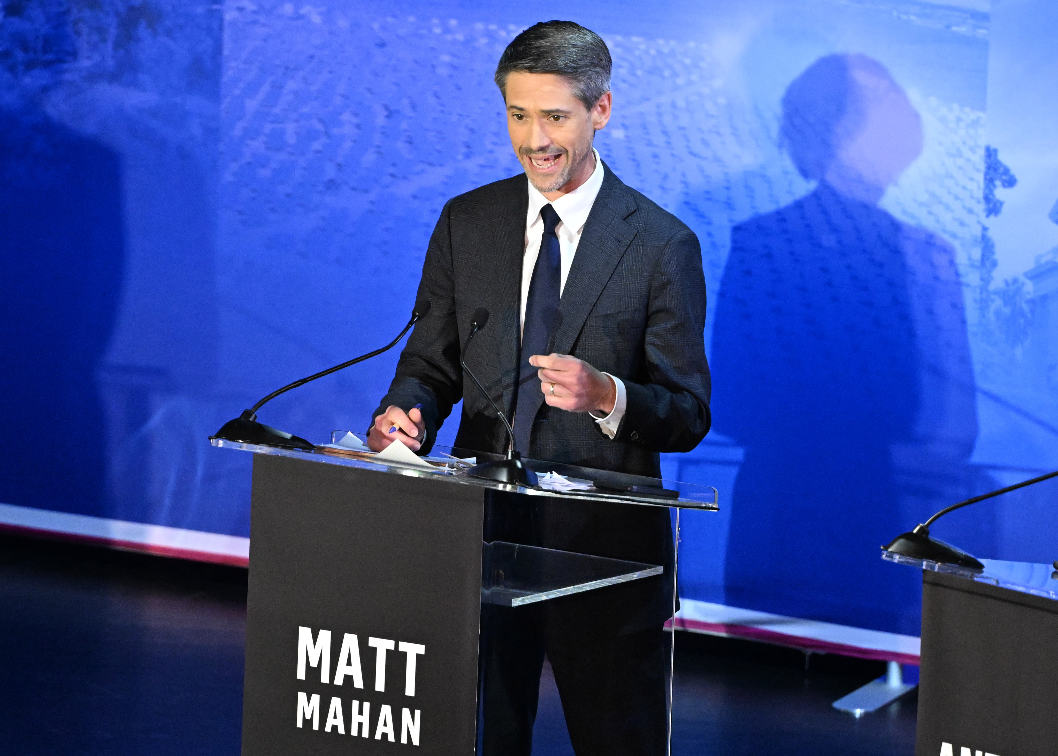 California gubernatorial candidate Matt Mahan speaks during a 2026 California...