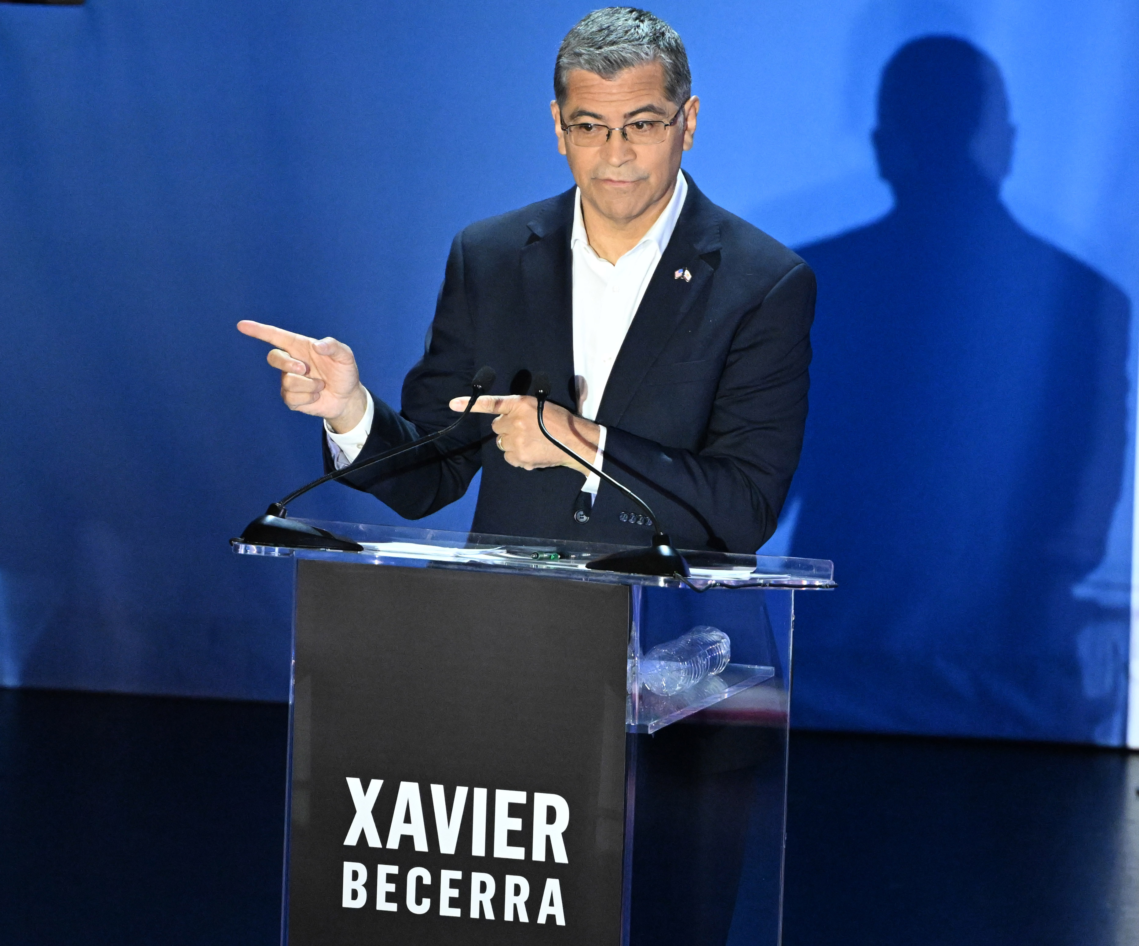 California gubernatorial candidate Xavier Becerra speaks during a 2026 California...