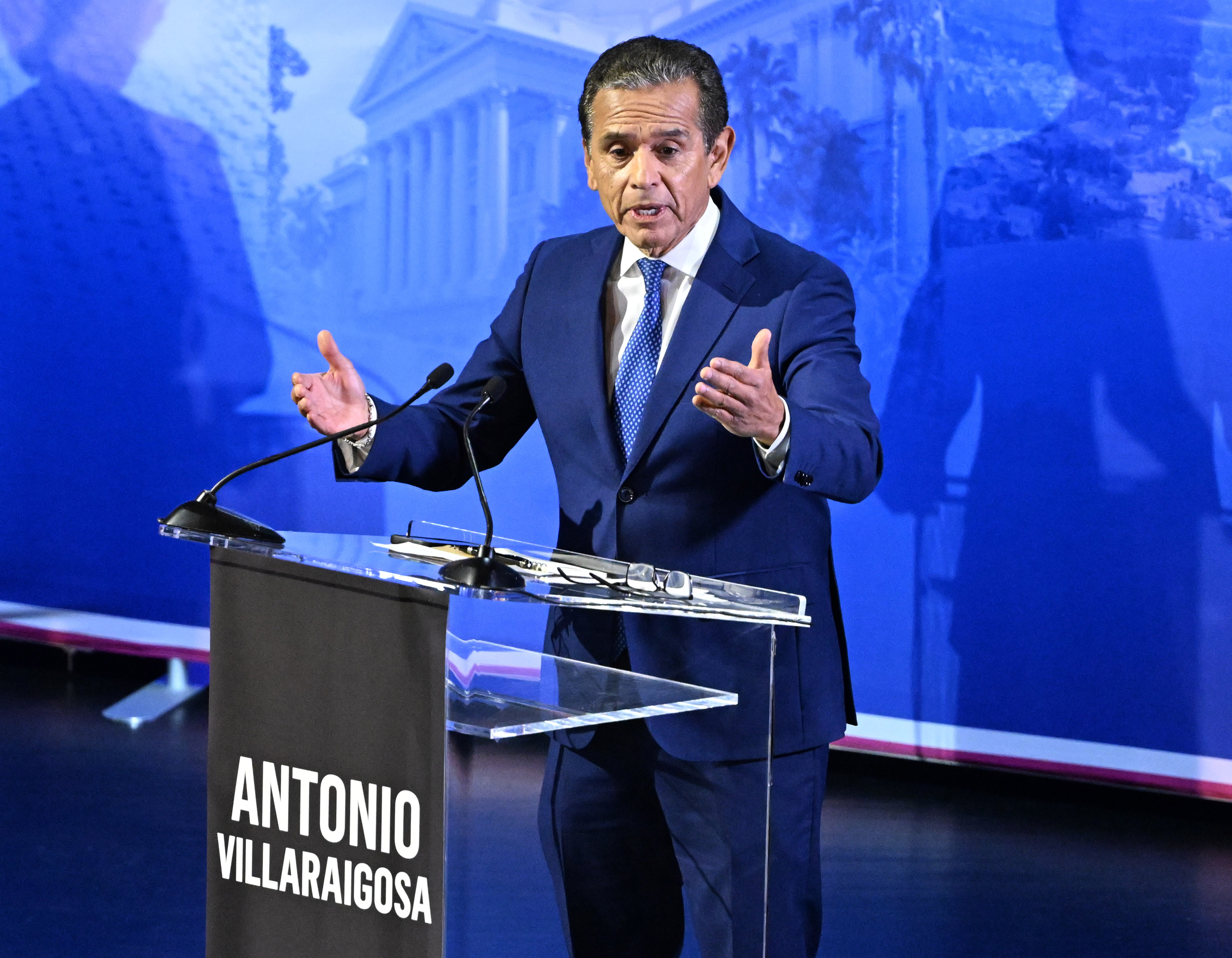 California gubernatorial candidate Antonio Villaraigosa speaks during a 2026 California...