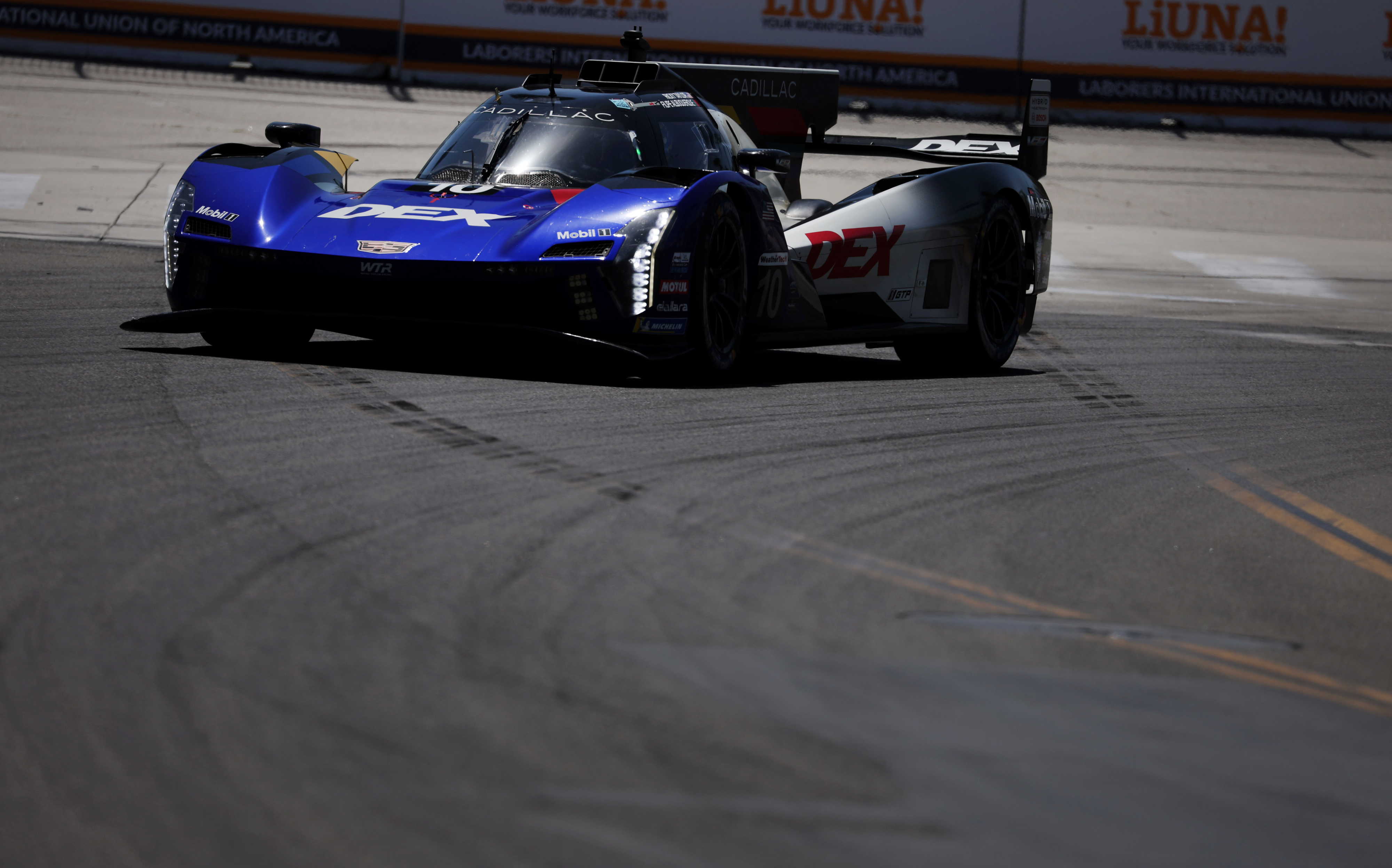 The Cadillac Wayne Taylor Racing GTP car makes its way...