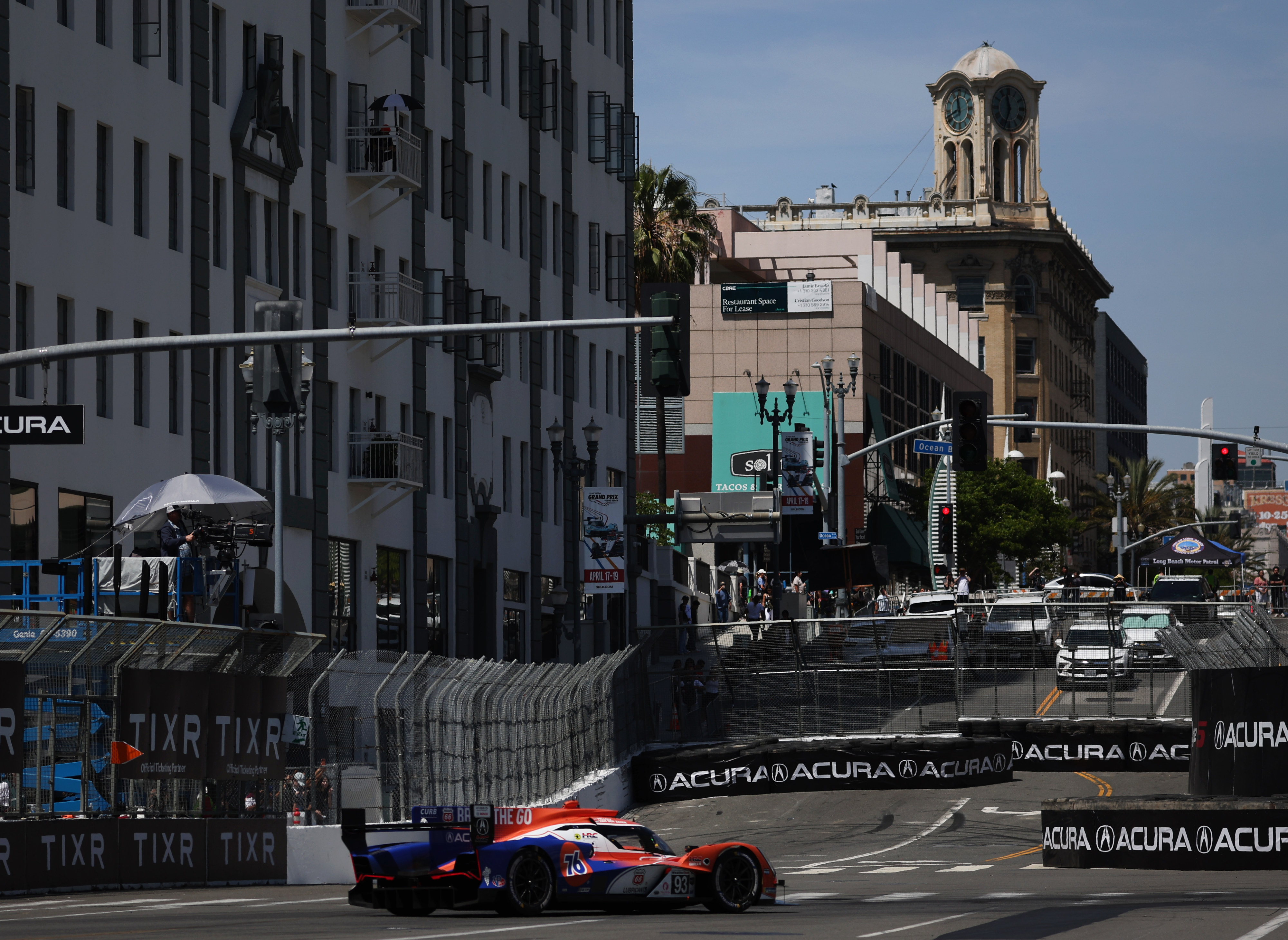 The Acura Meyer Shank Racing GTP races into turn 8...