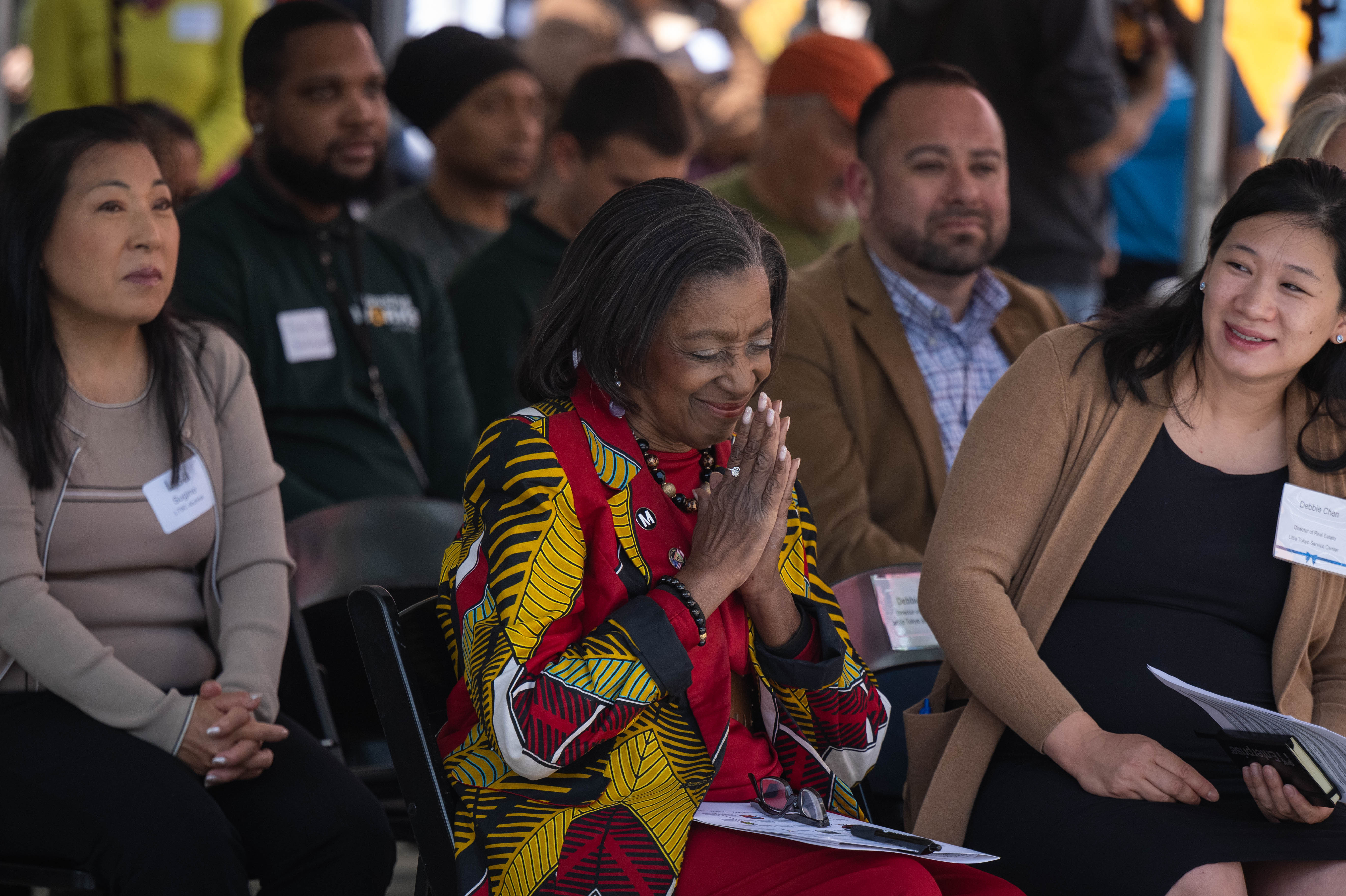 Jacquelyn Dupont-Walker, vice-chair of the Metro Board, reacts to being...