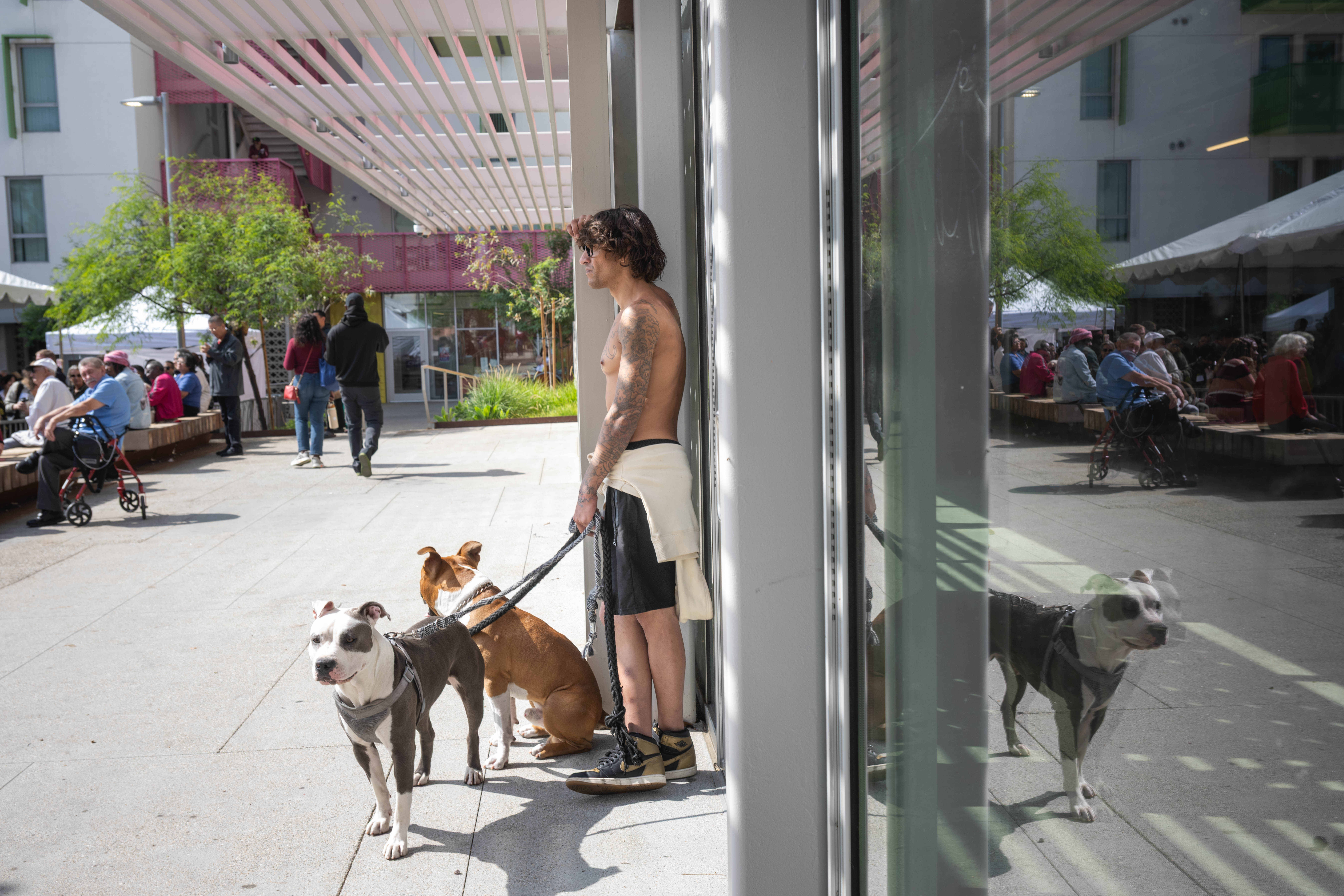 Resident Samuel Quintana watches the grand opening of the Santa...