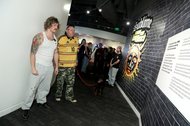 Jakob Nowell and Eric Wilson attend Sublime Press Preview at GRAMMY Museum L.A. Live on March 25, 2026 in Los Angeles, California. (Photo by Rebecca Sapp/Getty Images for The Recording Academy)