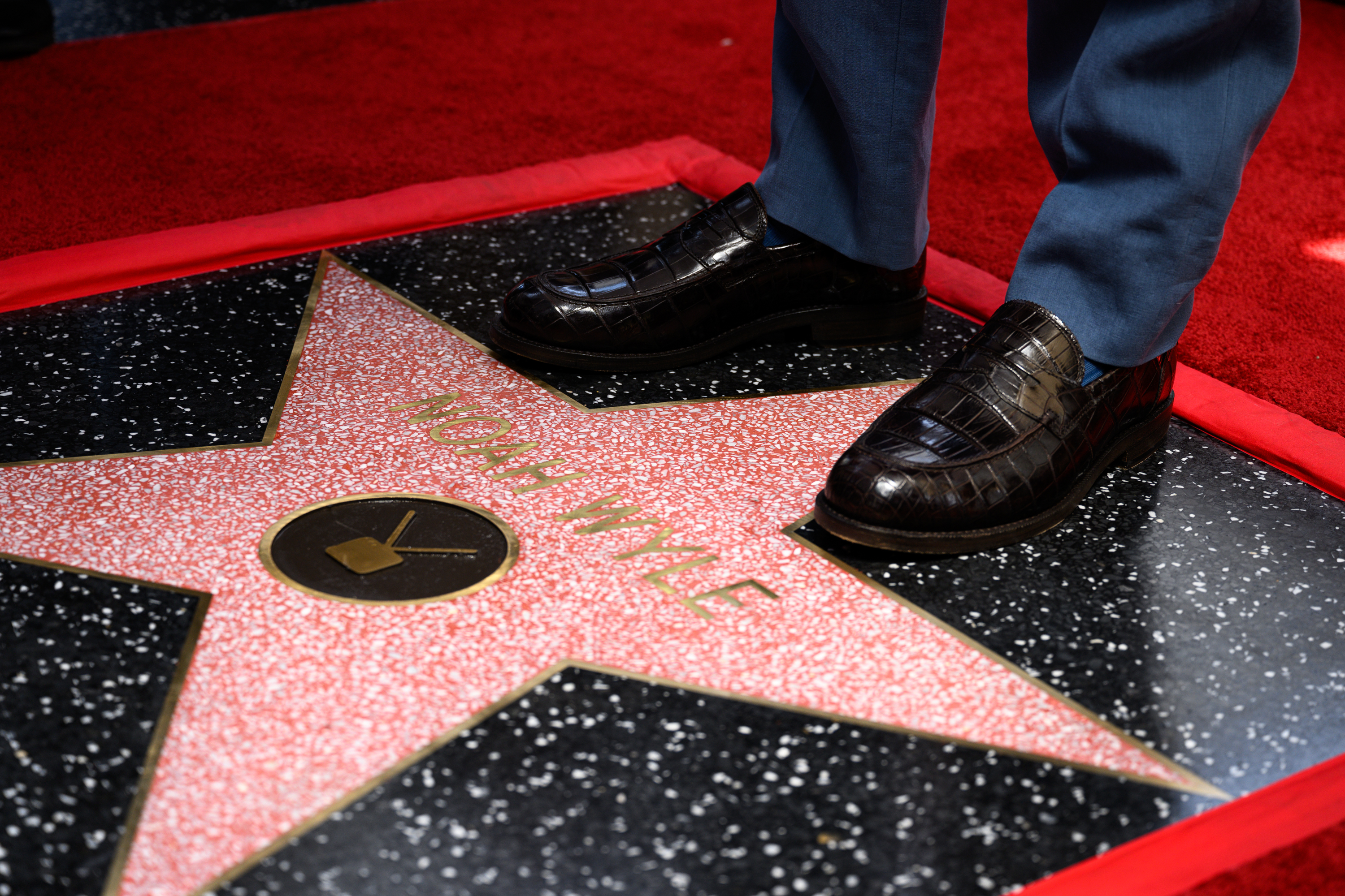 Noah Wyle stands on his Hollywood Walk of Fame on...