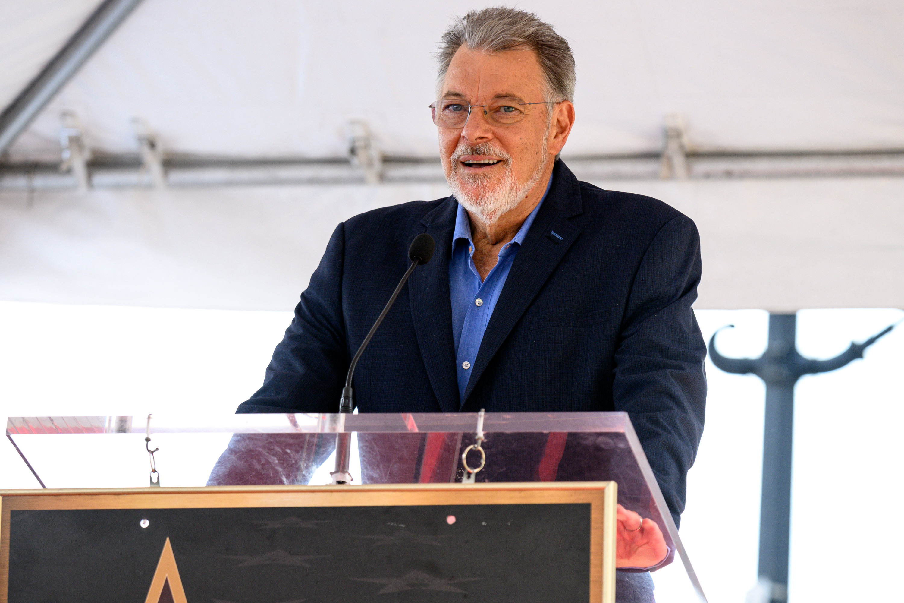 Jonathan Frakes speaks at Noah Wyle’s Hollywood Walk of Fame...