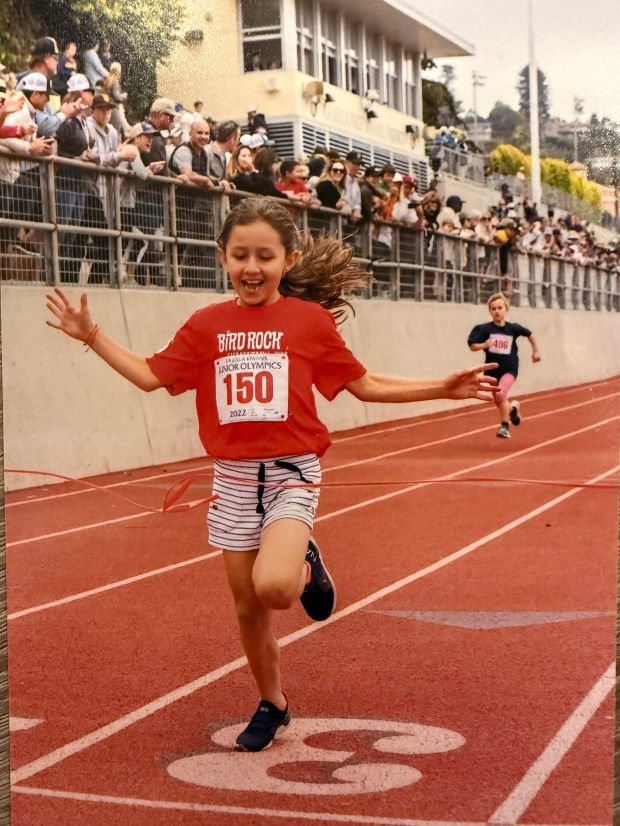 Elly Braunstein competed in her first La Jolla Junior Olympics as a first-grader. (Kiwanis Club of La Jolla)