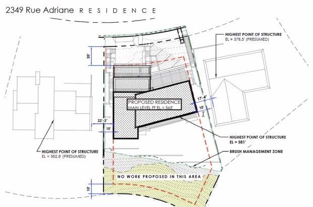 Plans for 2349 Rue Adriane got approval from the La Jolla Shores Permit Review Committee on April 16. (Screenshot by Noah Lyons)