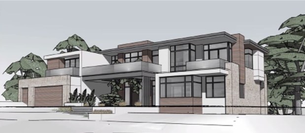 An Oasis Architecture rendering for 8171 Prestwick Drive shows what the remodeled and expanded house would look like. (Screenshot by Noah Lyons)