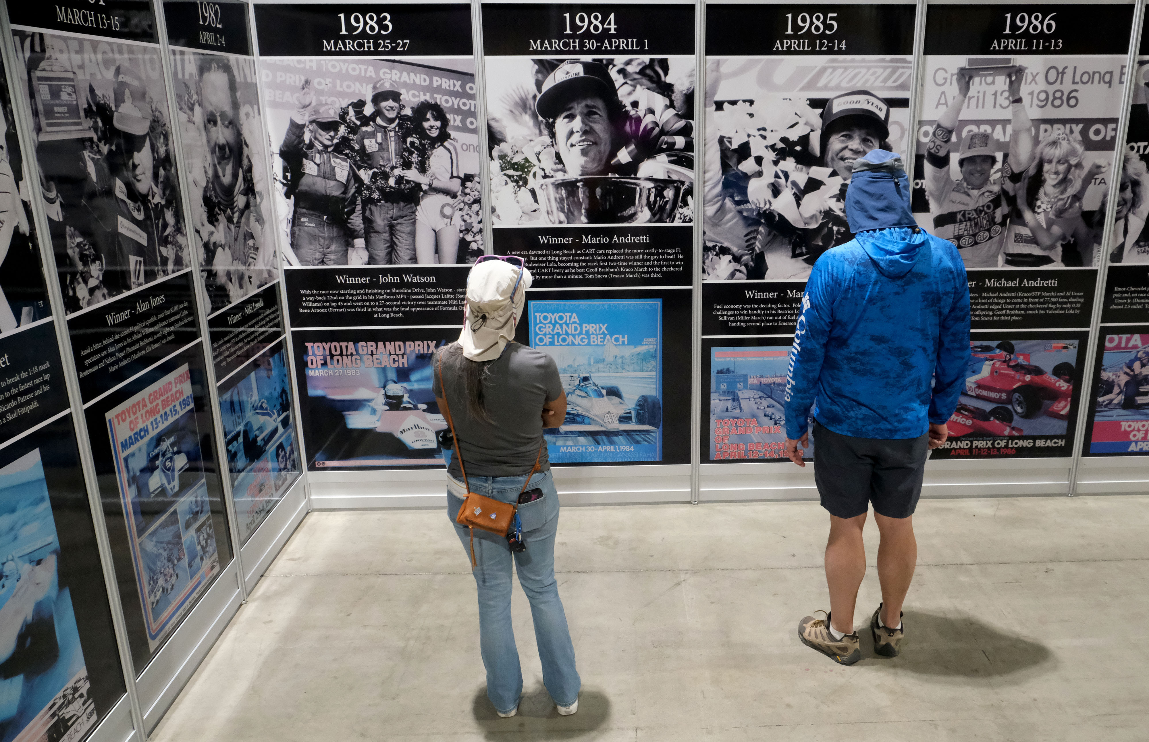 Race fans view 50 years of winners and posters in...
