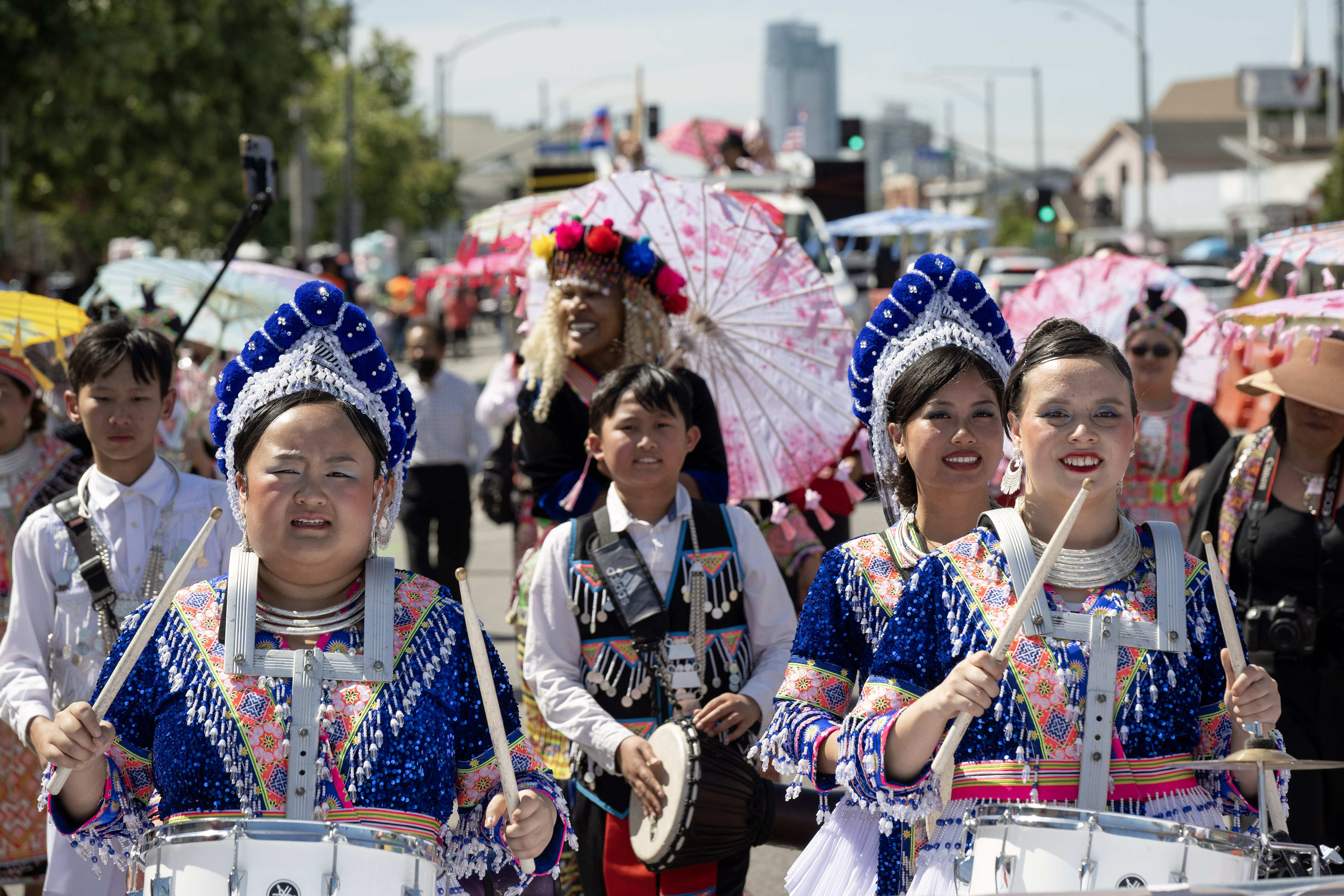 The Hmong Association of Long Beach performs during the 18th...