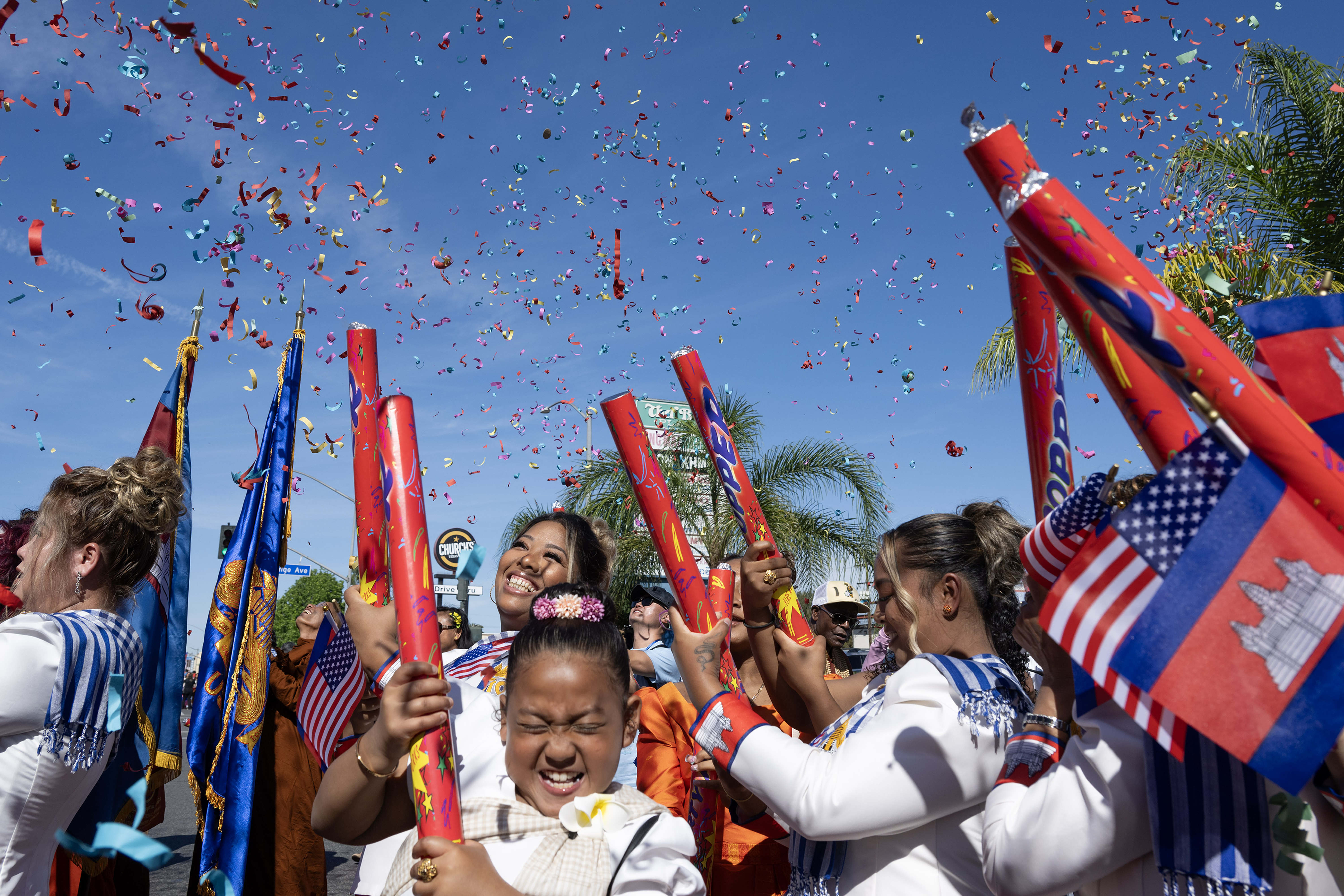 The18th annual Cambodia Town Parade kicks off with confetti poppers...