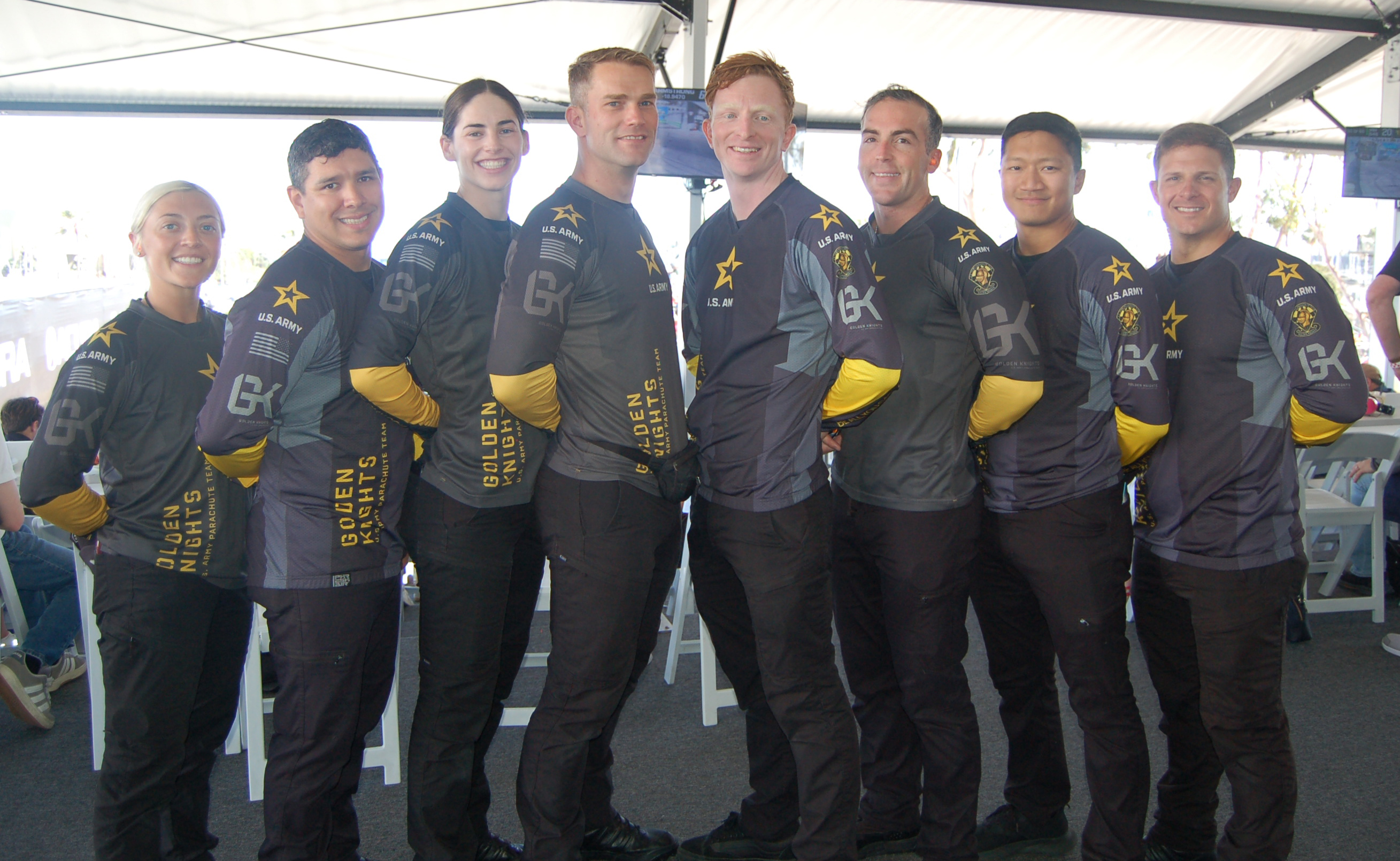 âGolden Knightsâ U.S. Army Parachute Team, from left: Makayla Moynier,...