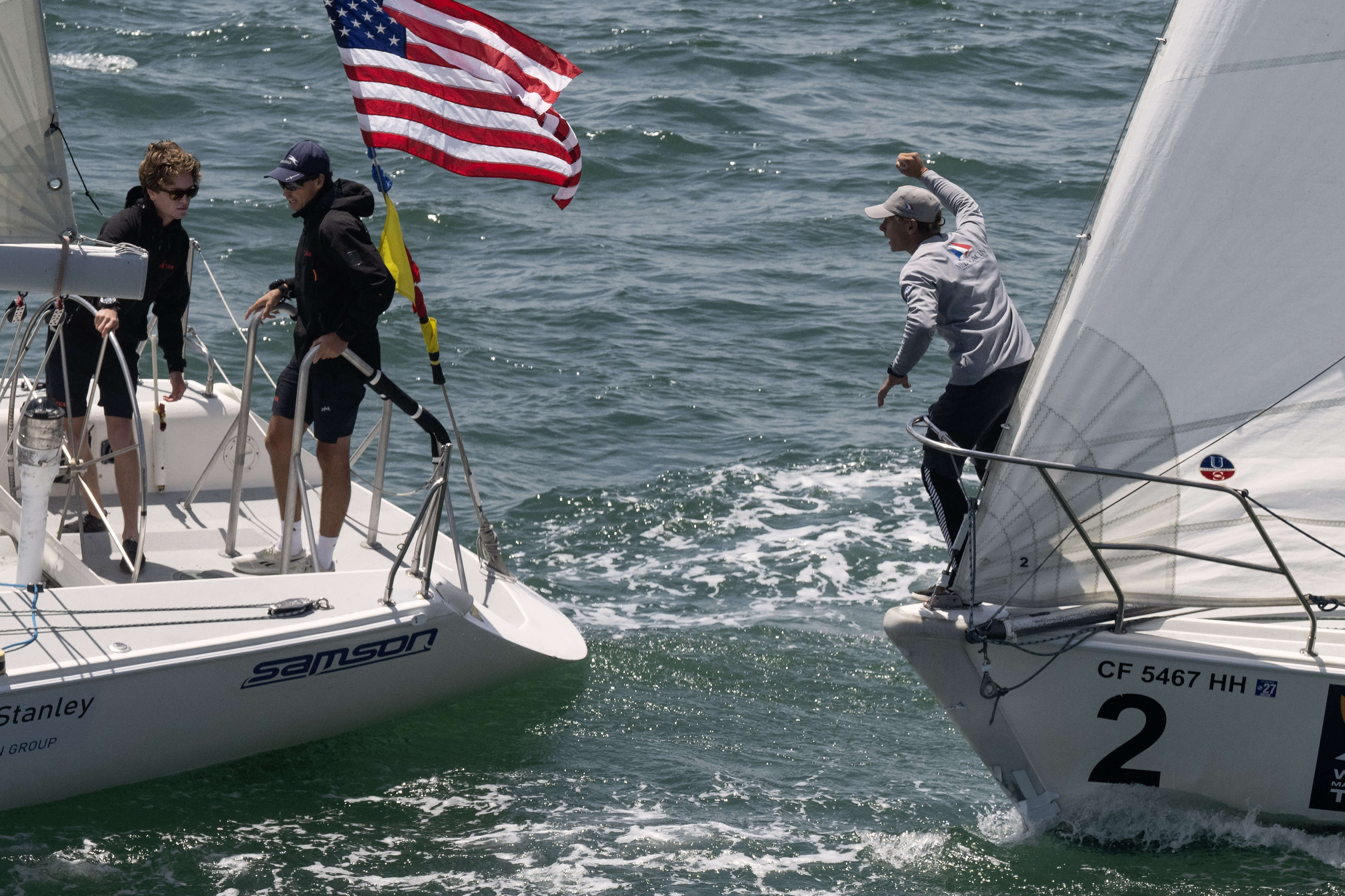 From right, Franceâs Ian Garreta and USAâs Christian Prendergast compete...