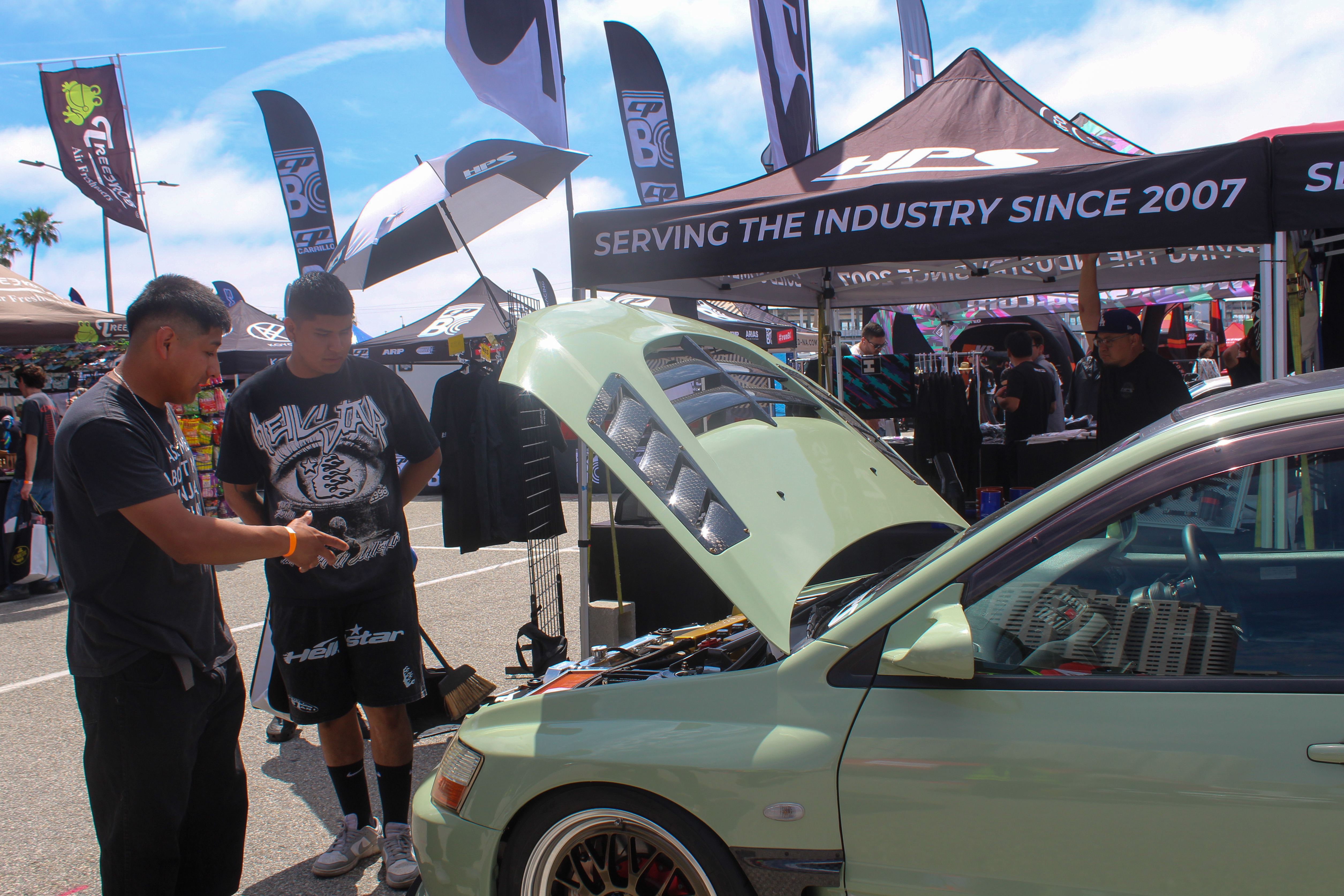 Vendors were set up and welcoming fans to the Formula...
