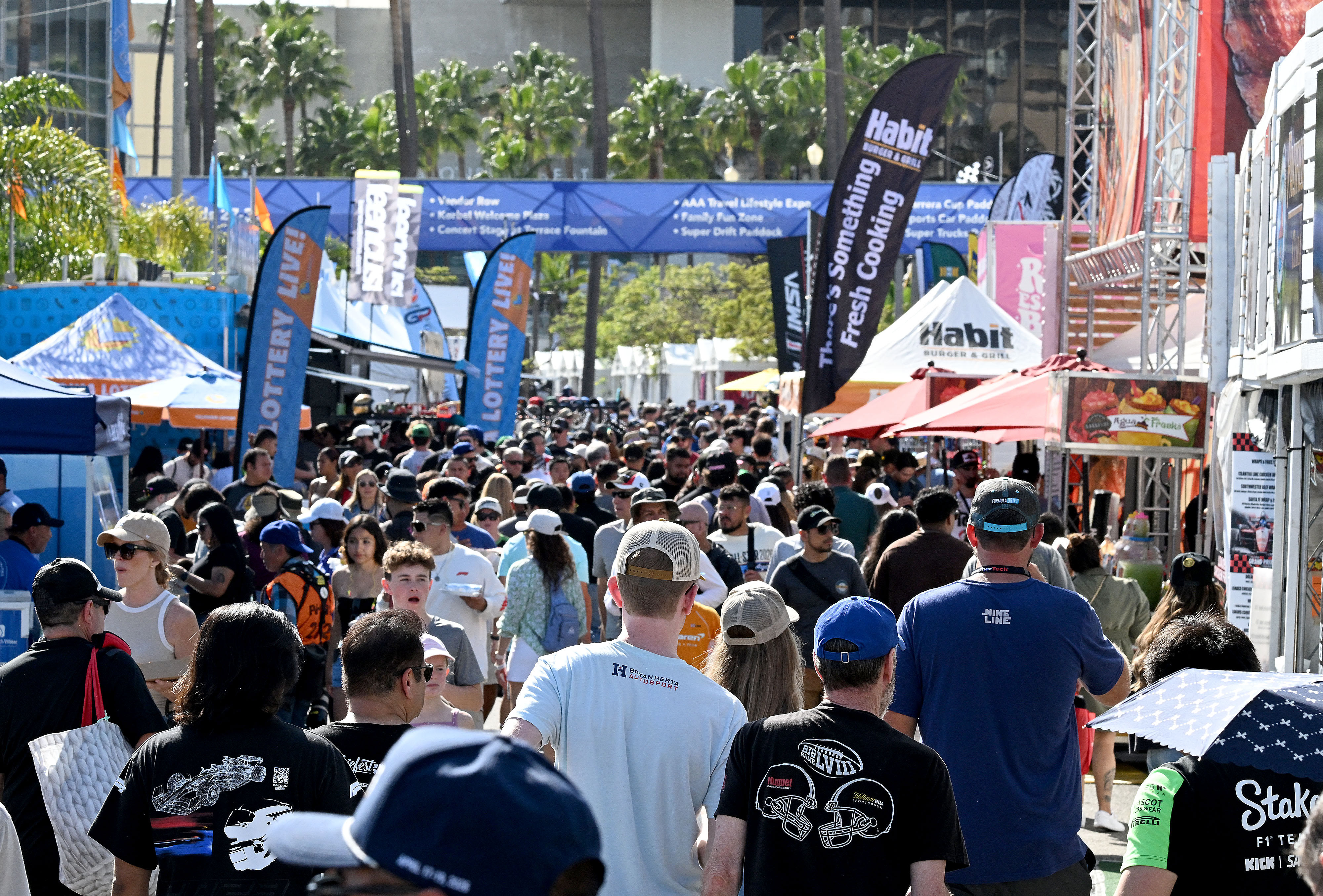 Race fans move about between events during the 51st Grand...