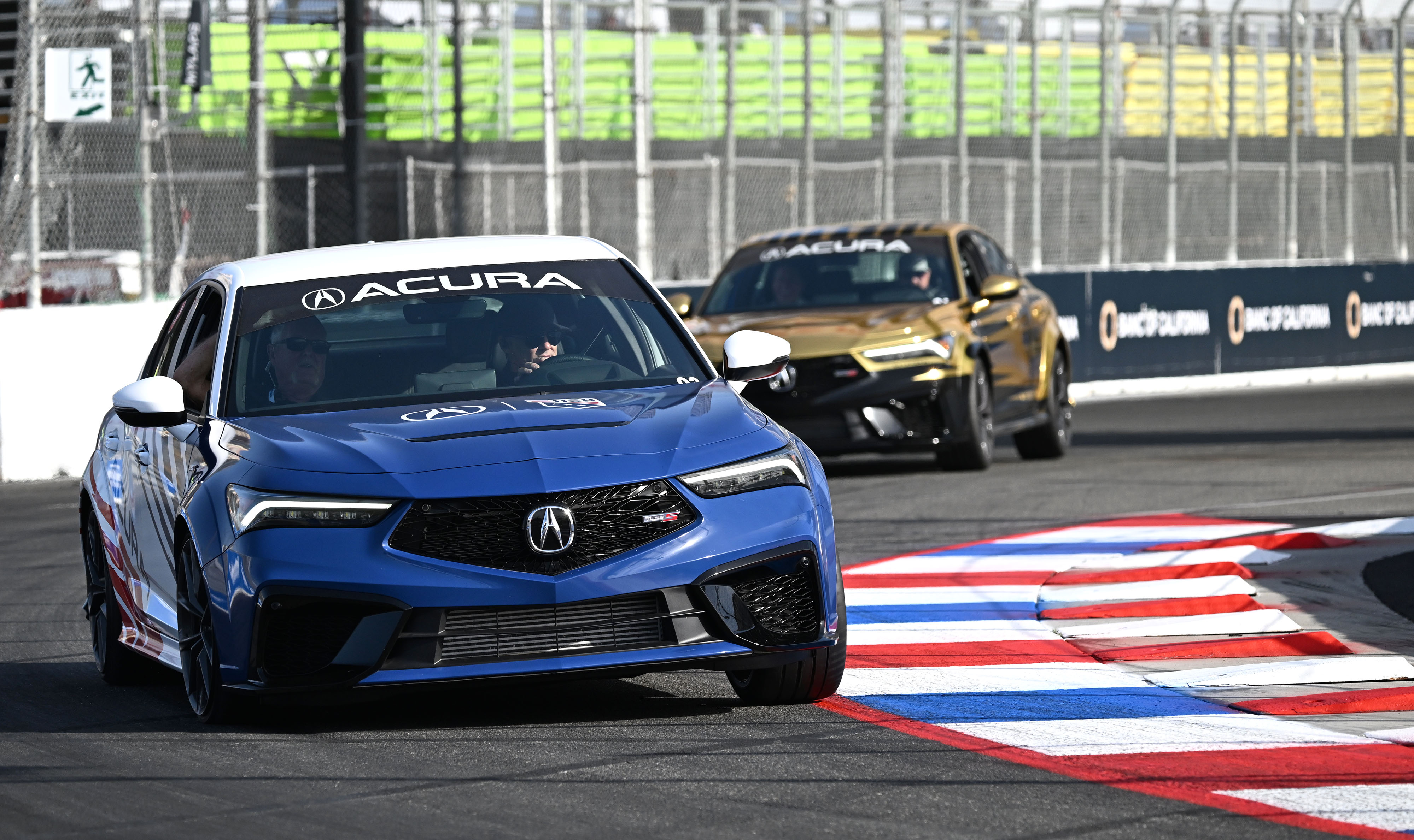Race fans participate in the VIP track activities during the...