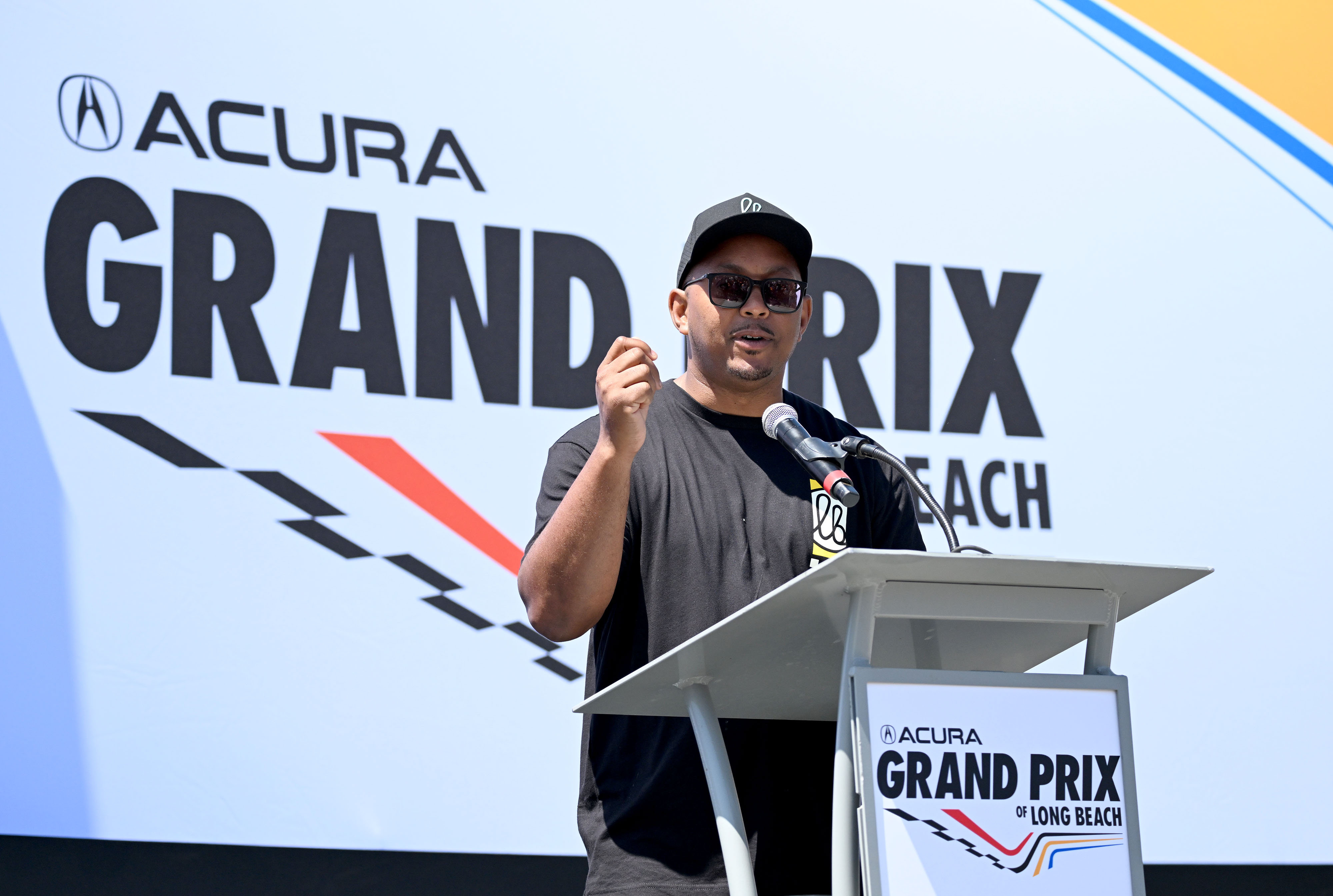 Long Beach Mayor, Rex Richardson talks during the 51st Grand...