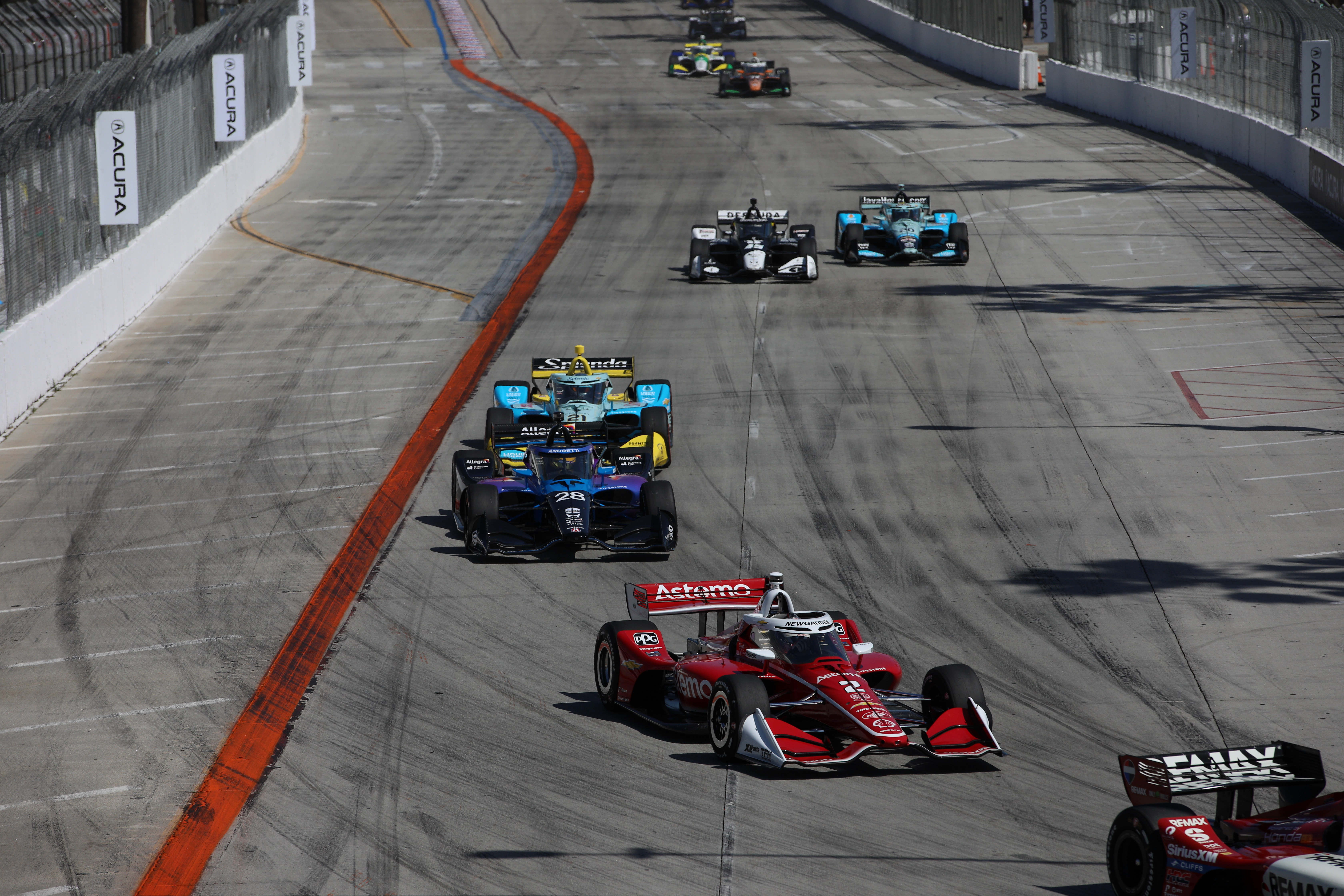 IndyCars come are off and running down Shoreline Drive at...