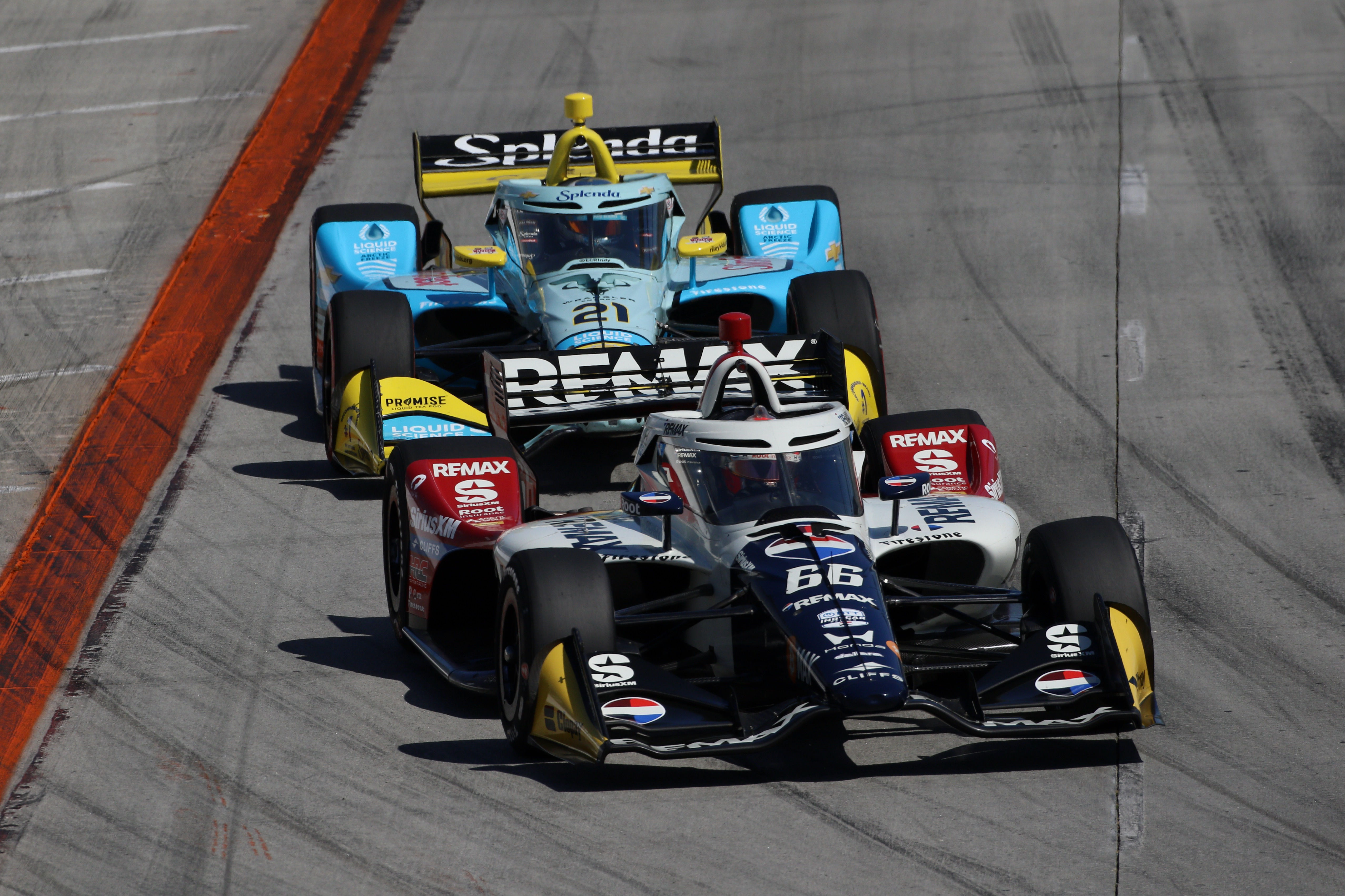 Marcus Armstrong is followed closely by Christian Rasmussen at the...