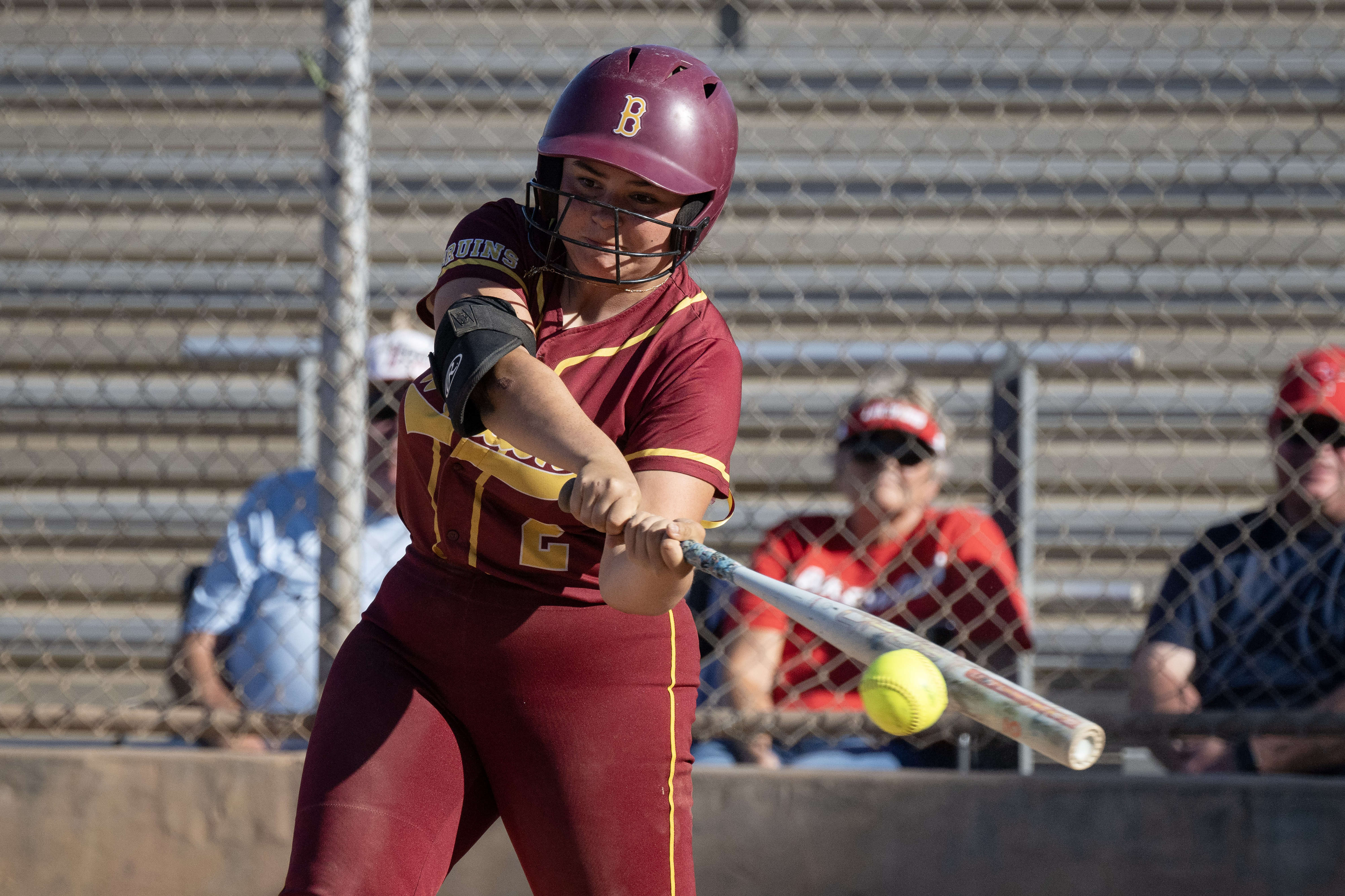 Wilsonâs Paulyne Henderson hits a line drive against Lakewood during...