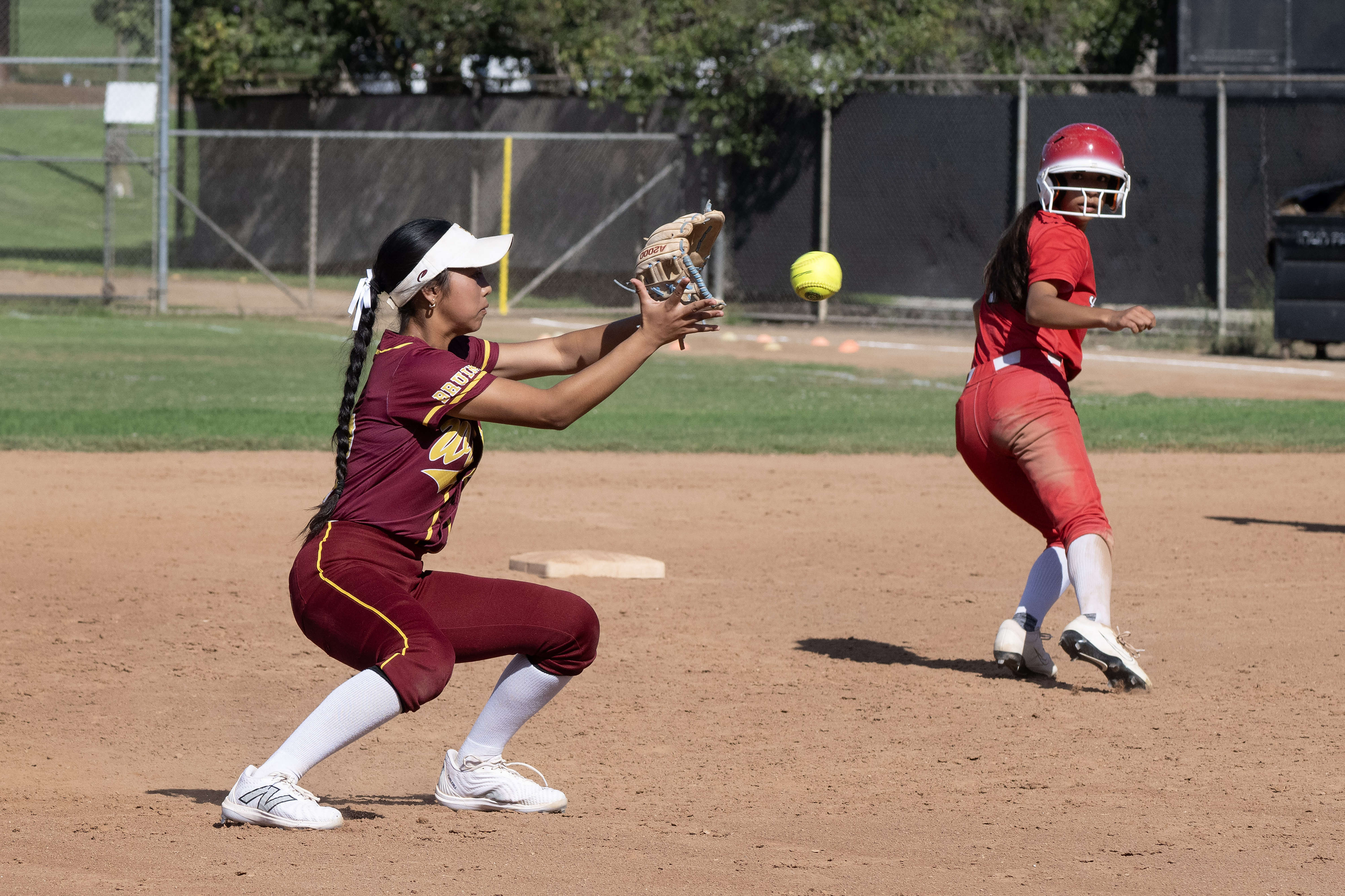 Wilsonâs Sacha Zalamea stops a line drive and throws the...