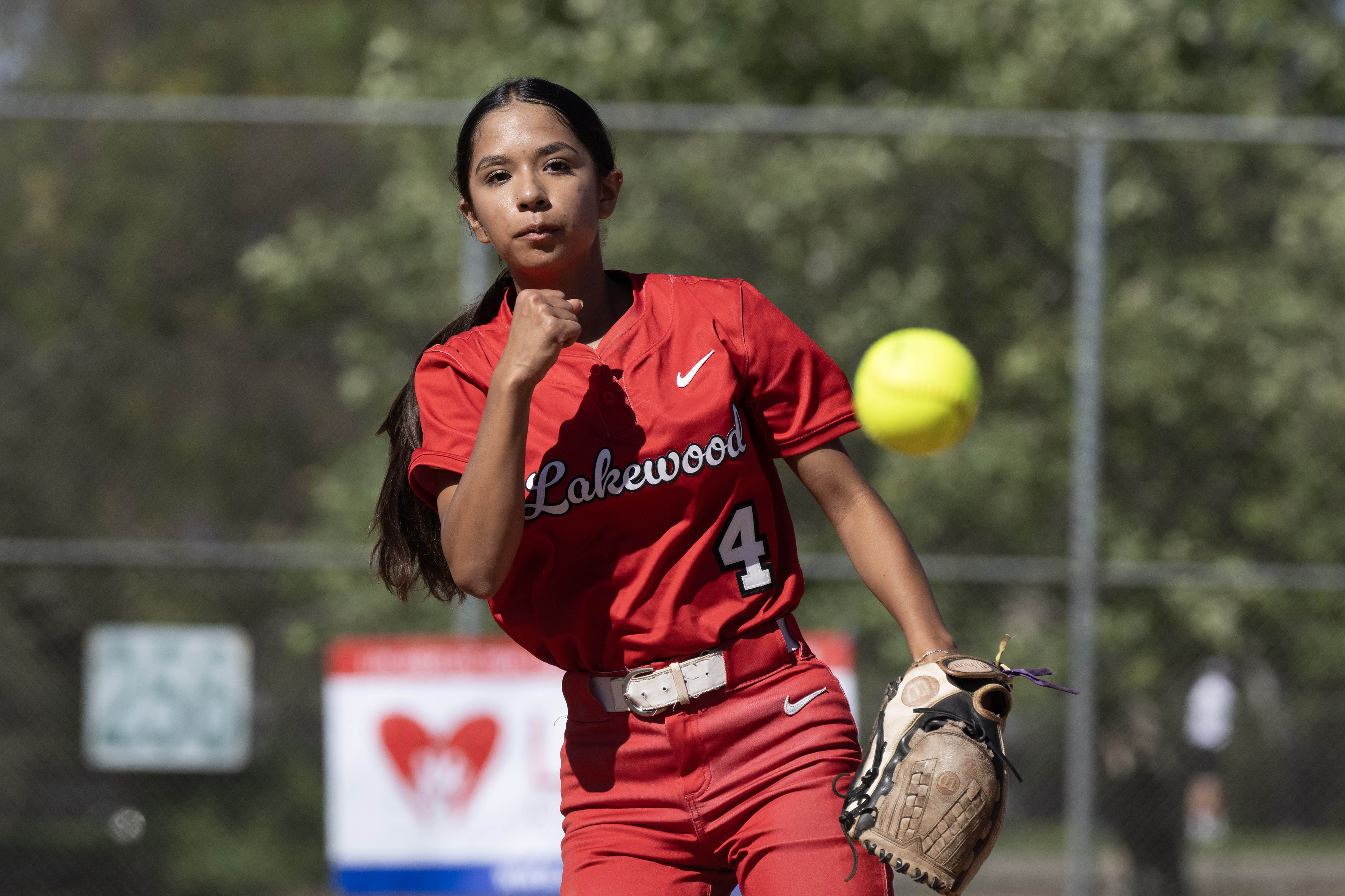 Lakewoodâs Bella Polanco tries to throw a strike against Wilson...