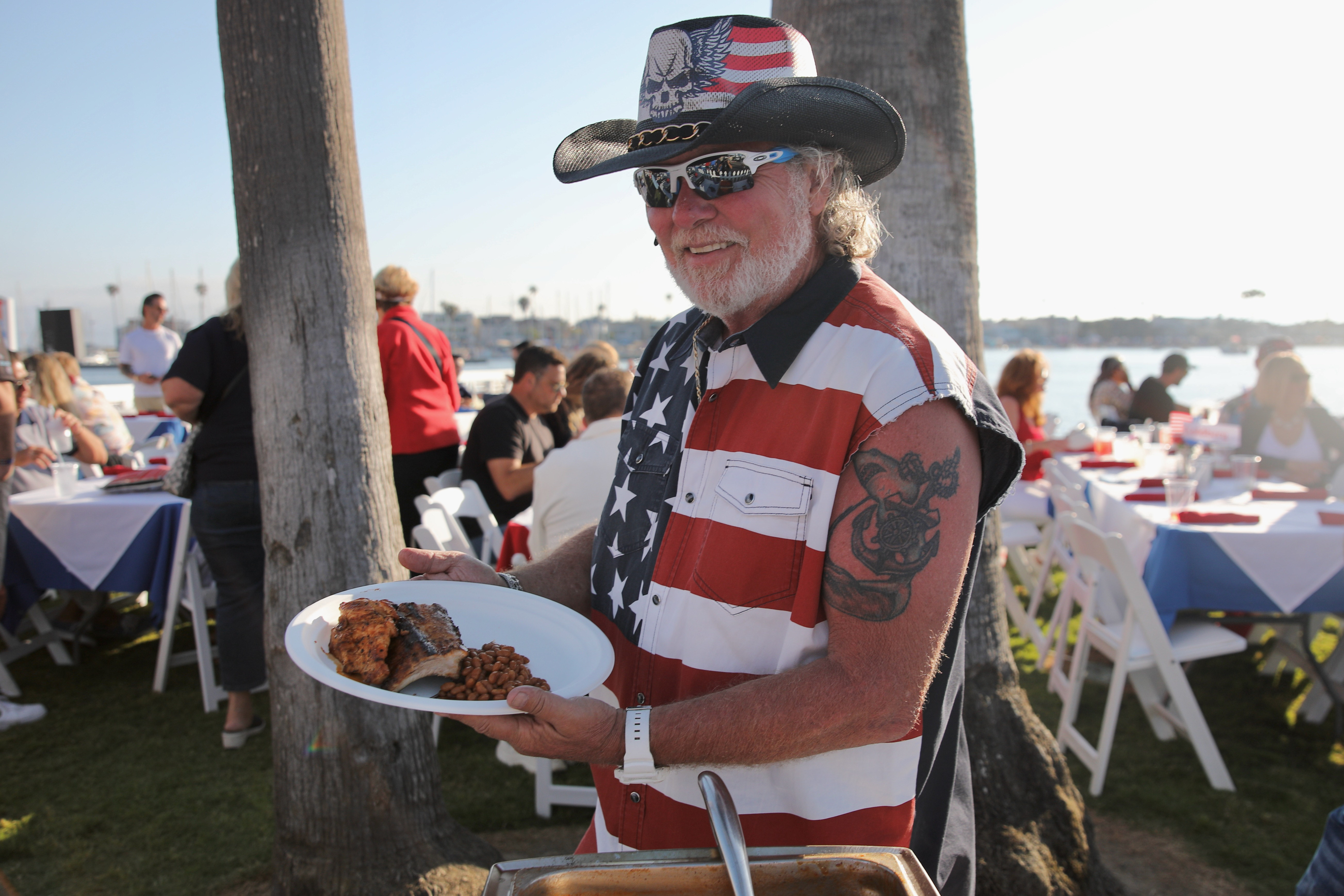 Carl Earhart of Long Beach is ready for his all-American...